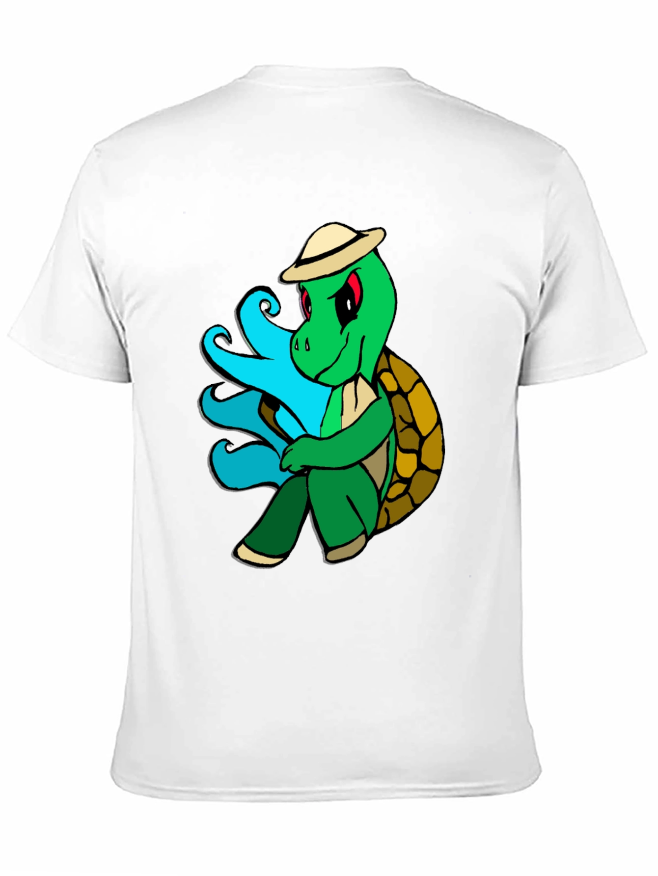 Cartoon Turtle Graphic Tee - Casual Black T-Shirt