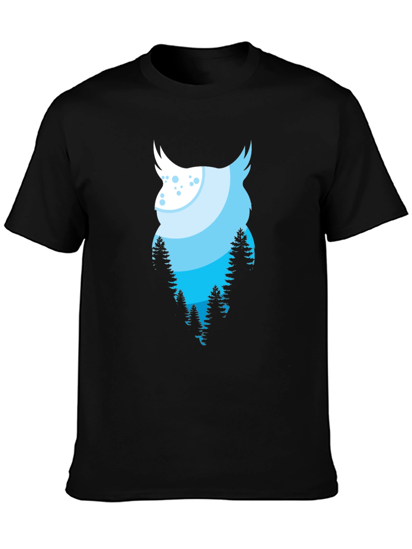 Owl Forest Graphic Black Tee