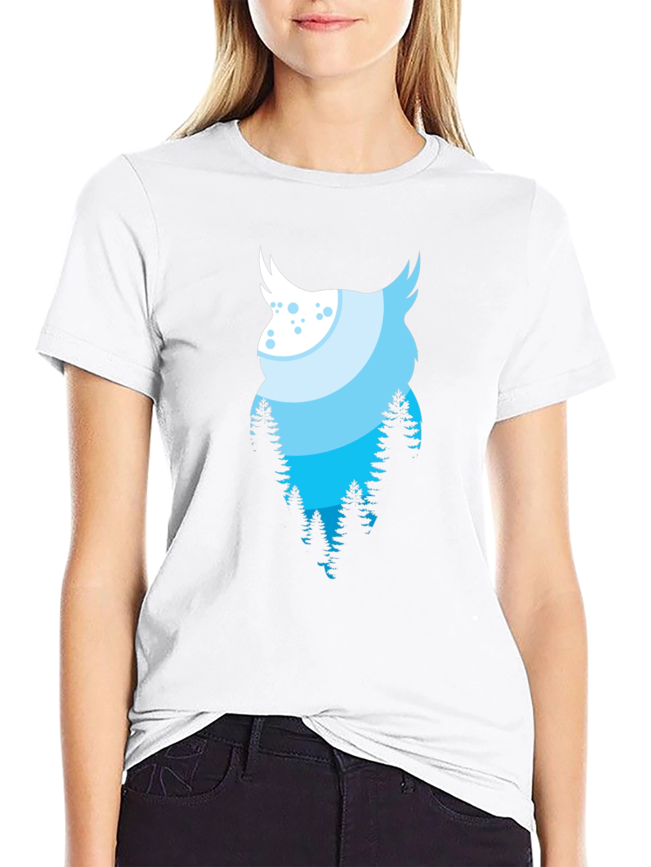 Owl Forest Graphic Black Tee
