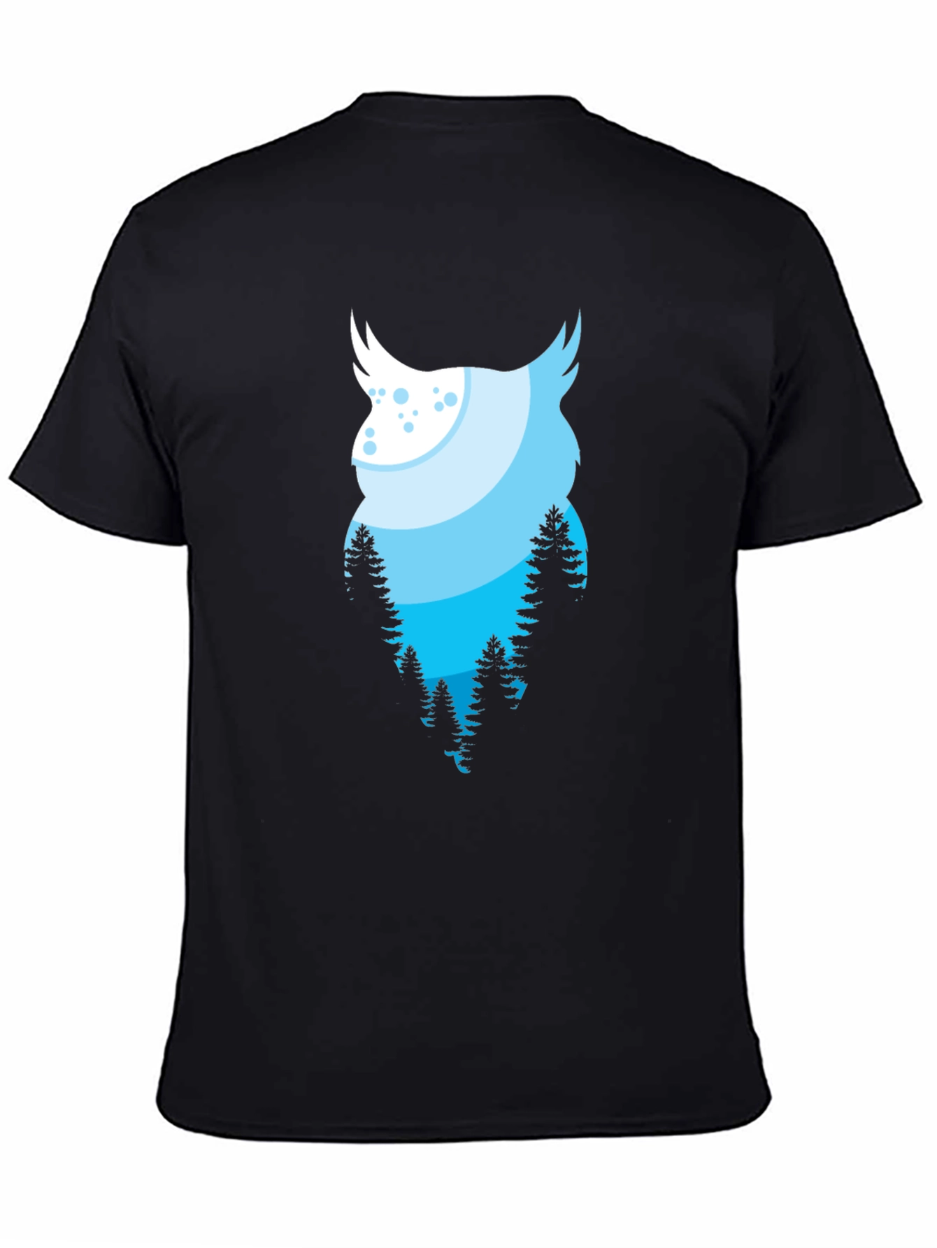 Owl Forest Graphic Black Tee