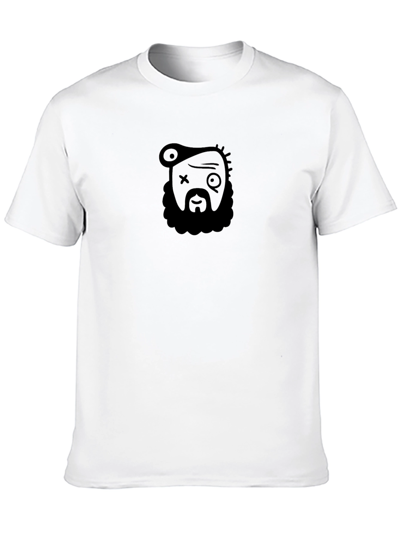 Graphic Print Crew Neck T-Shirt - Black