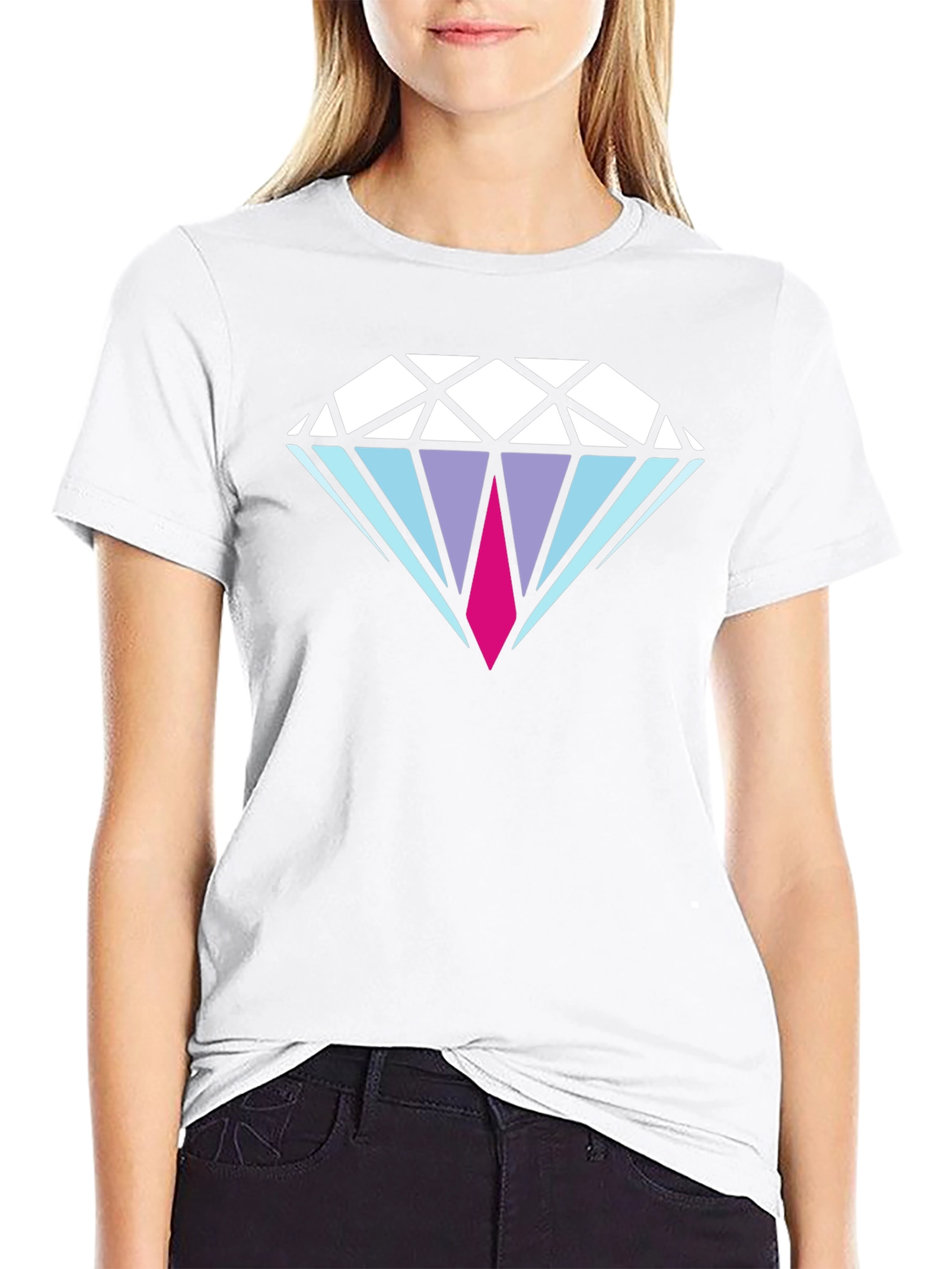 Diamond Graphic Mens Black T-Shirt