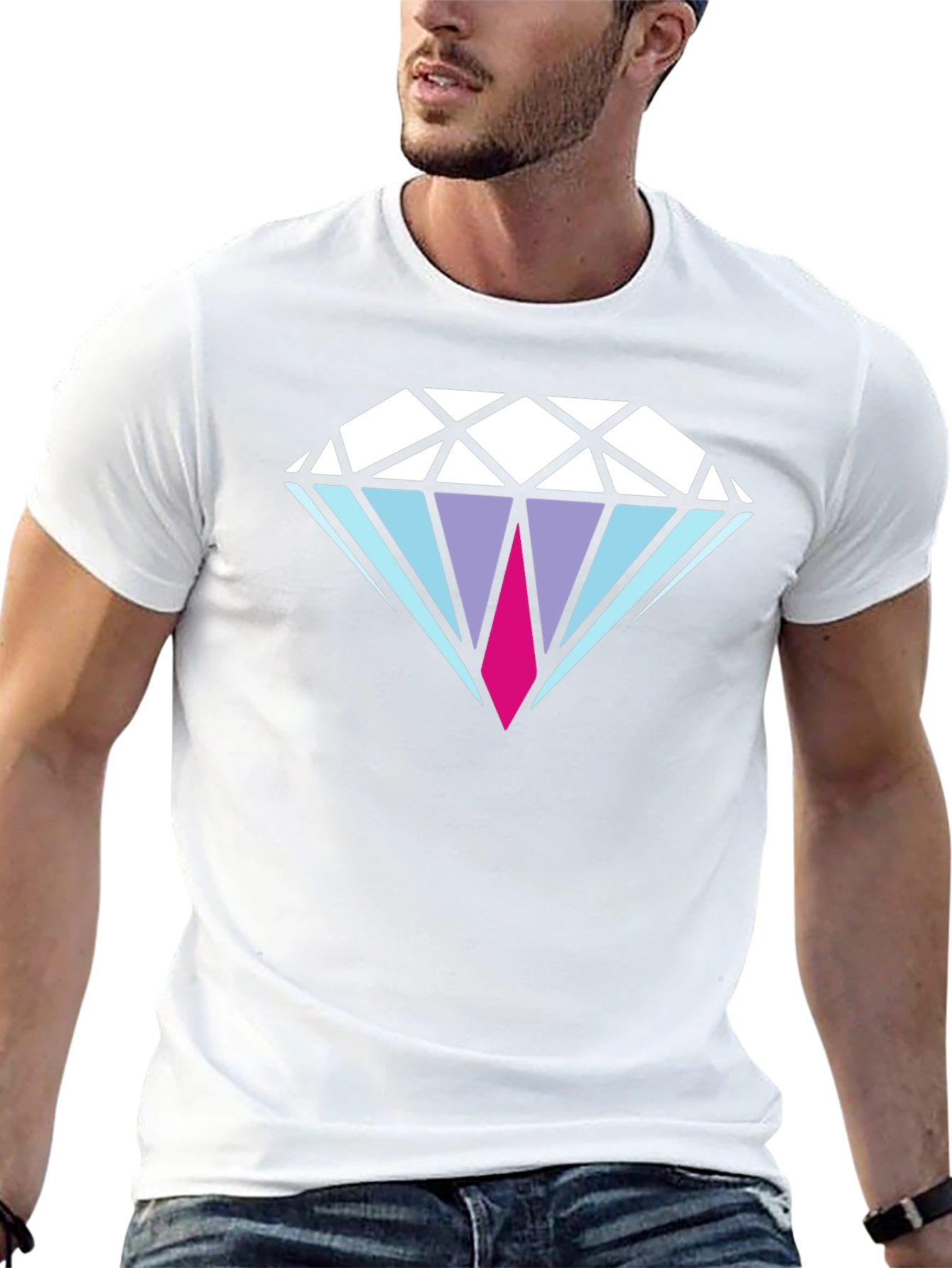 Diamond Graphic Mens Black T-Shirt