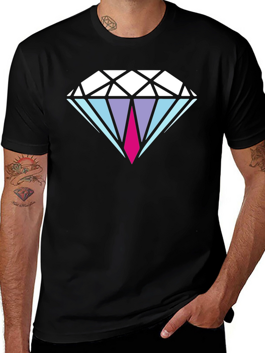 Diamond Graphic Mens Black T-Shirt