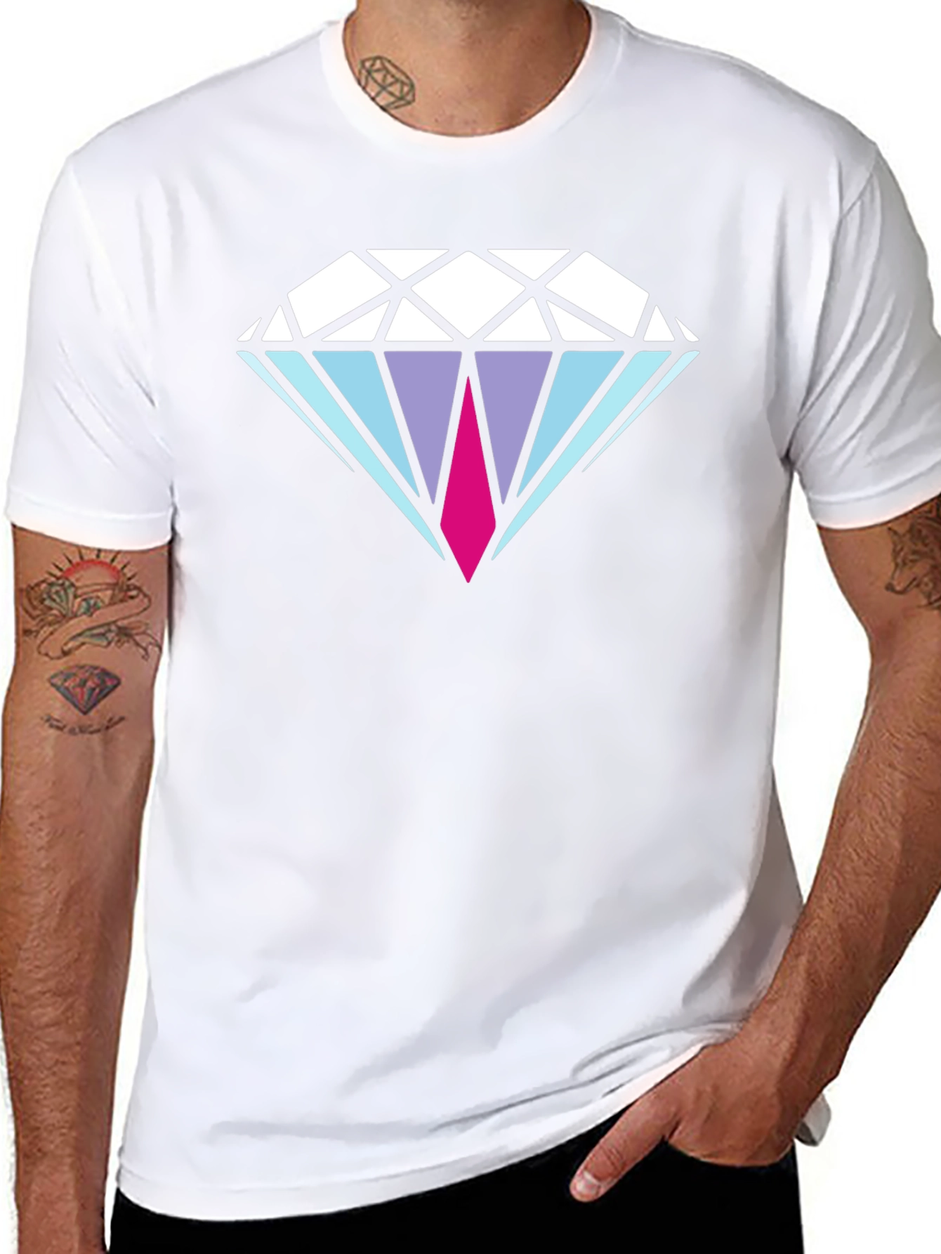 Diamond Graphic Mens Black T-Shirt
