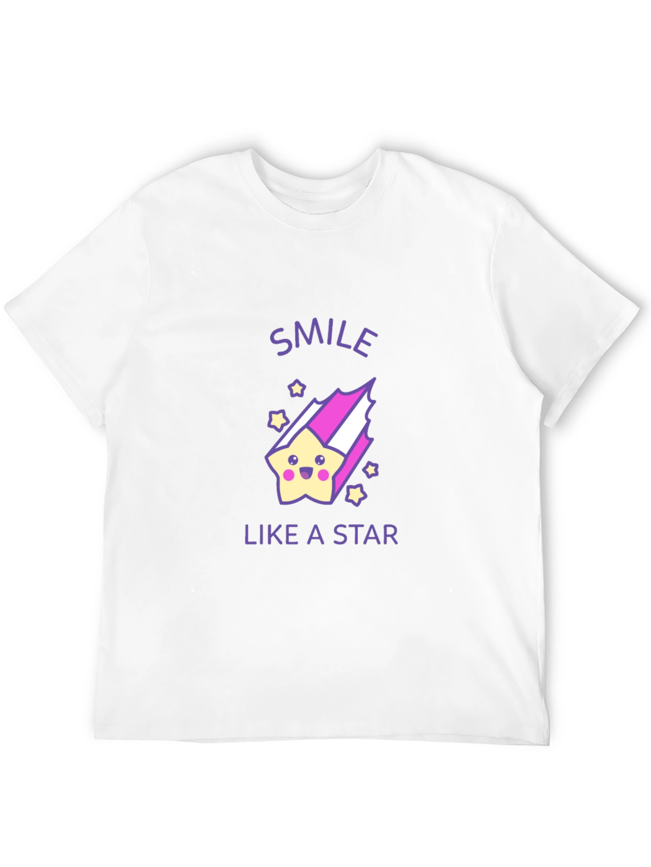 Smile Like a Star Black Graphic T-Shirt
