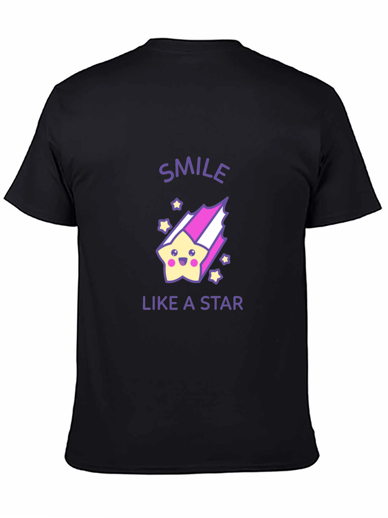 Smile Like a Star Black Graphic T-Shirt