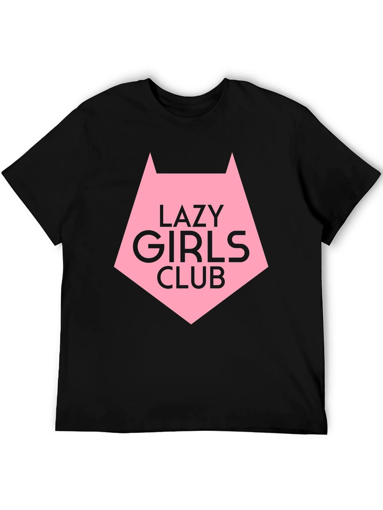 Lazy Girls Club Graphic Tee - Black Cotton T-Shirt