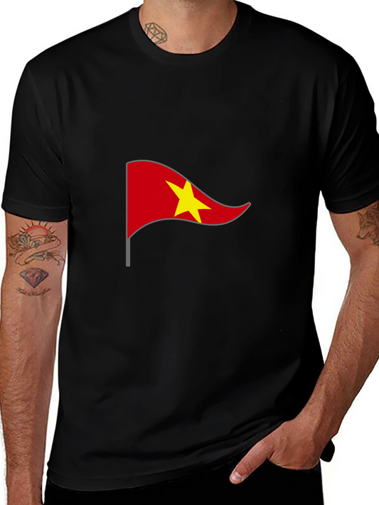 Vietnam Flag Graphic Tee - Black Casual T-Shirt
