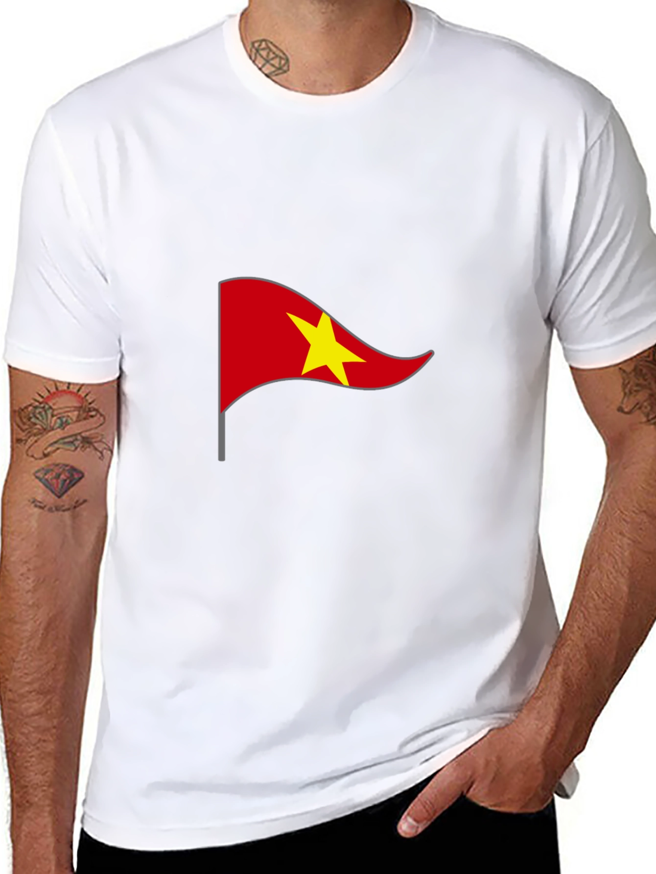 Vietnam Flag Graphic Tee - Black Casual T-Shirt