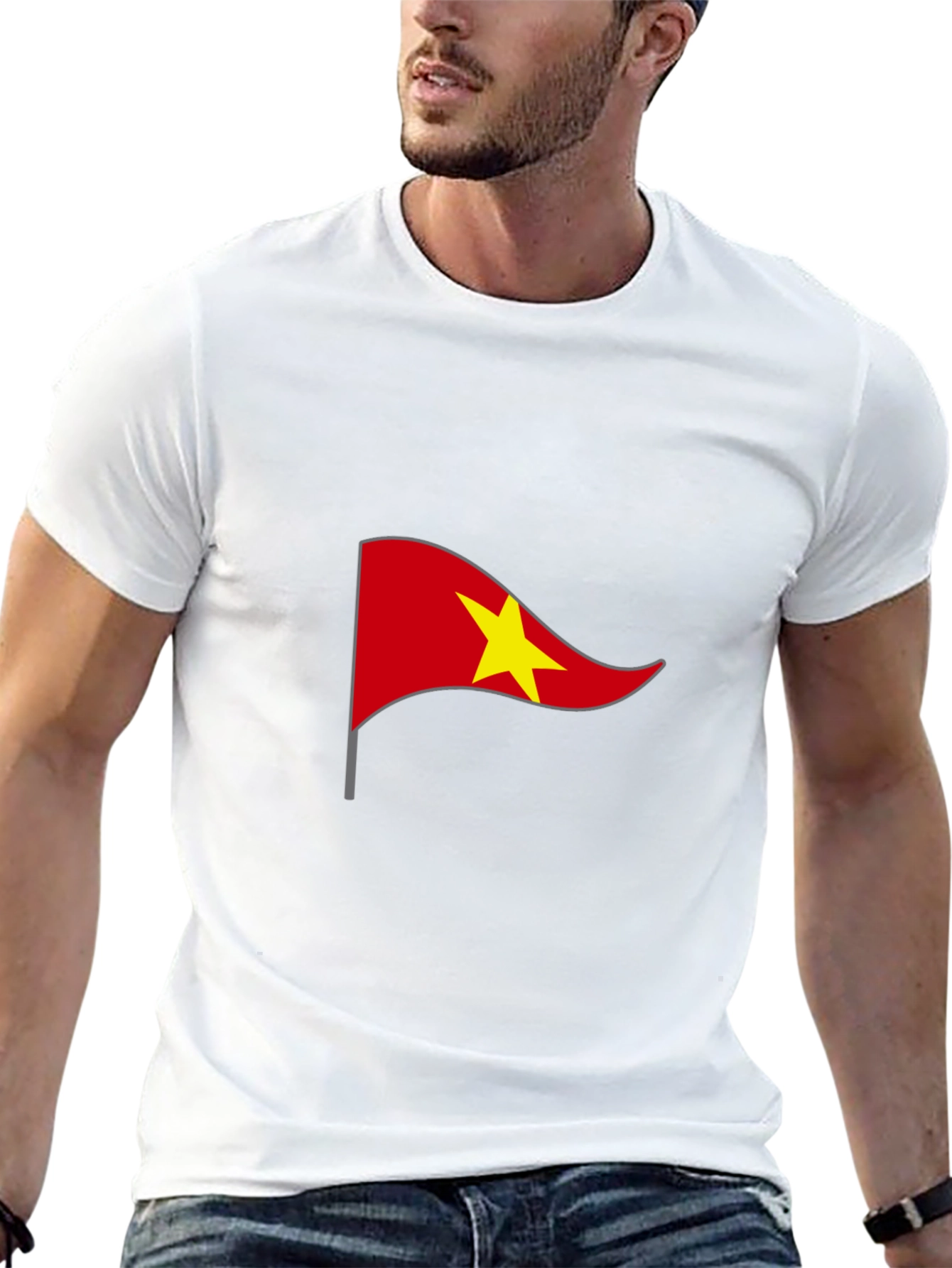 Vietnam Flag Graphic Tee - Black Casual T-Shirt