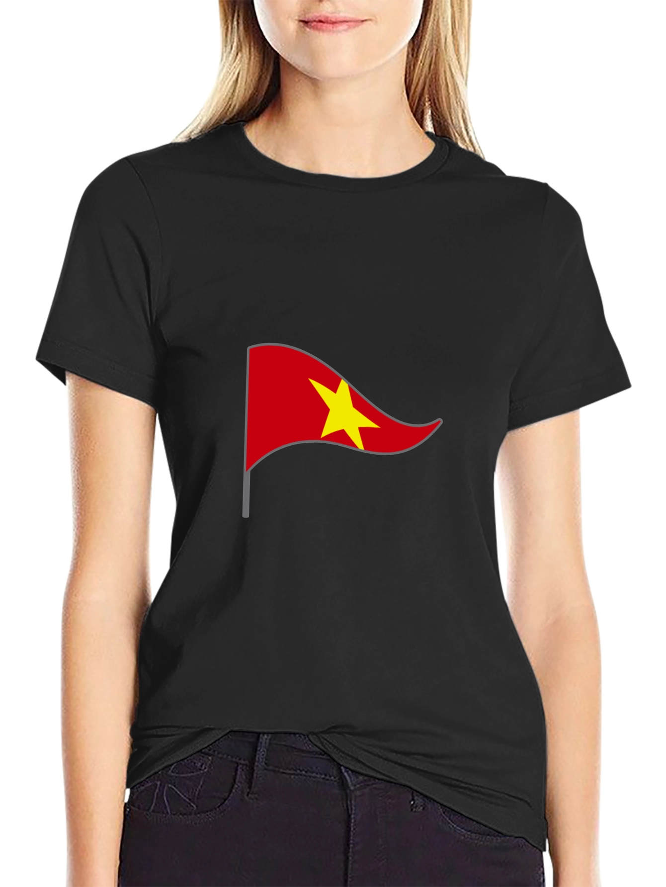 Vietnam Flag Graphic Tee - Black Casual T-Shirt