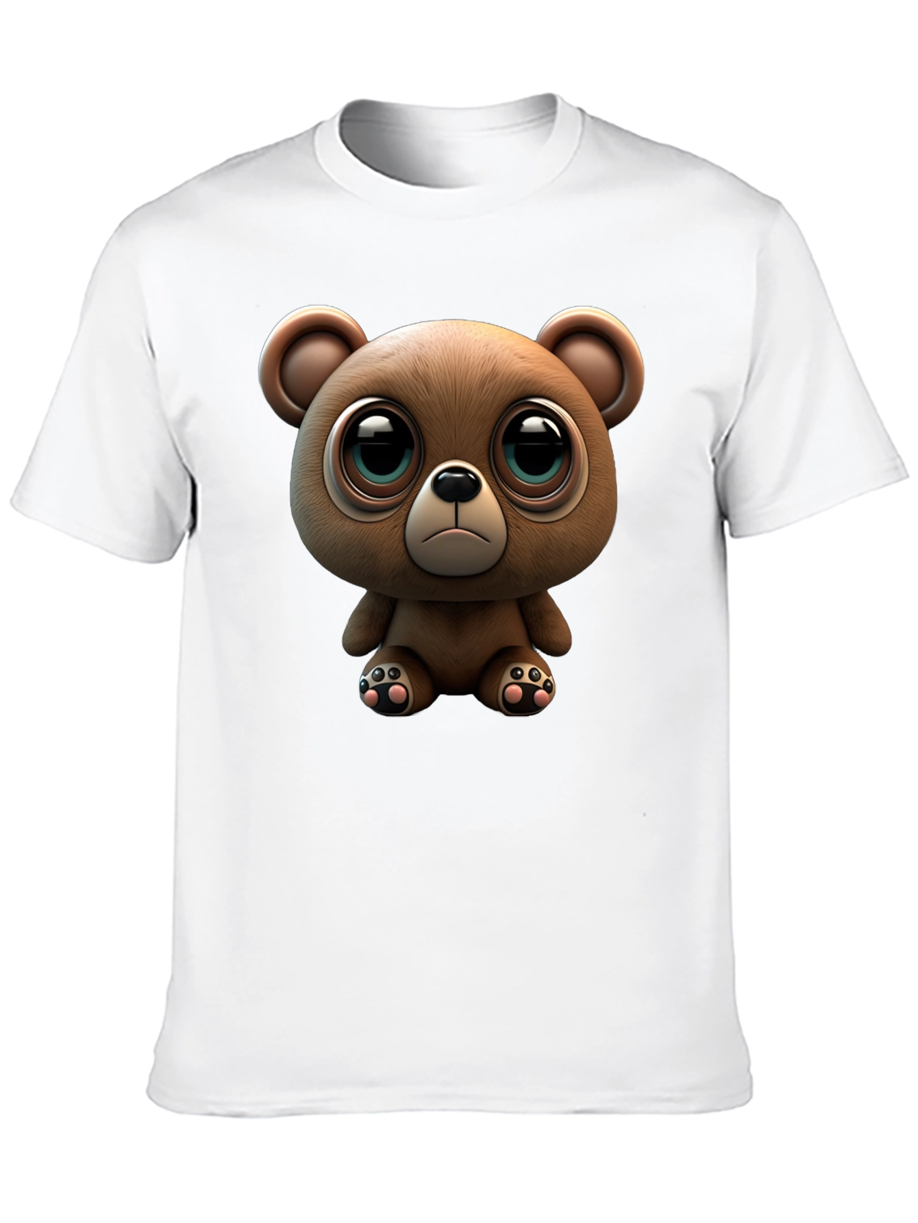 Cute Teddy Bear Graphic Black T-Shirt