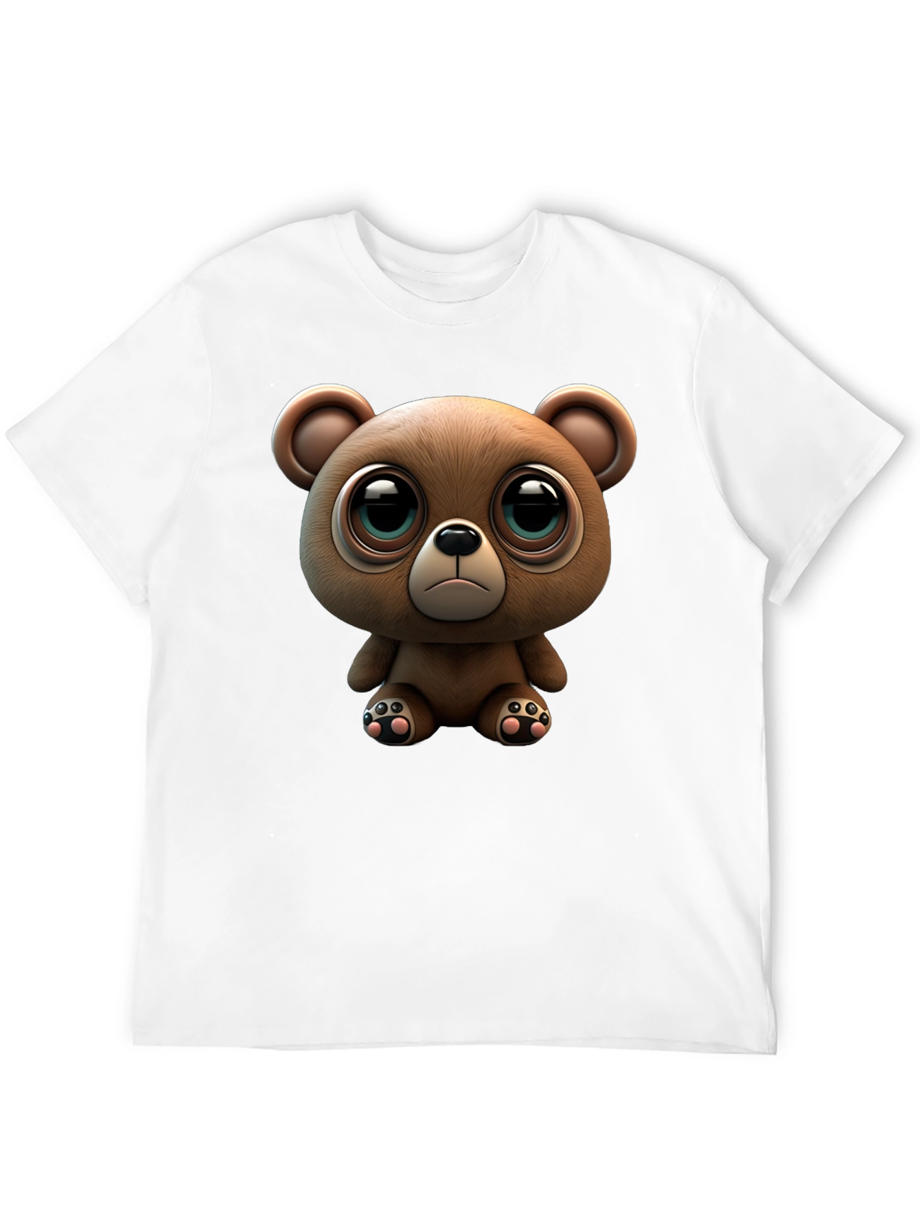Cute Teddy Bear Graphic Black T-Shirt