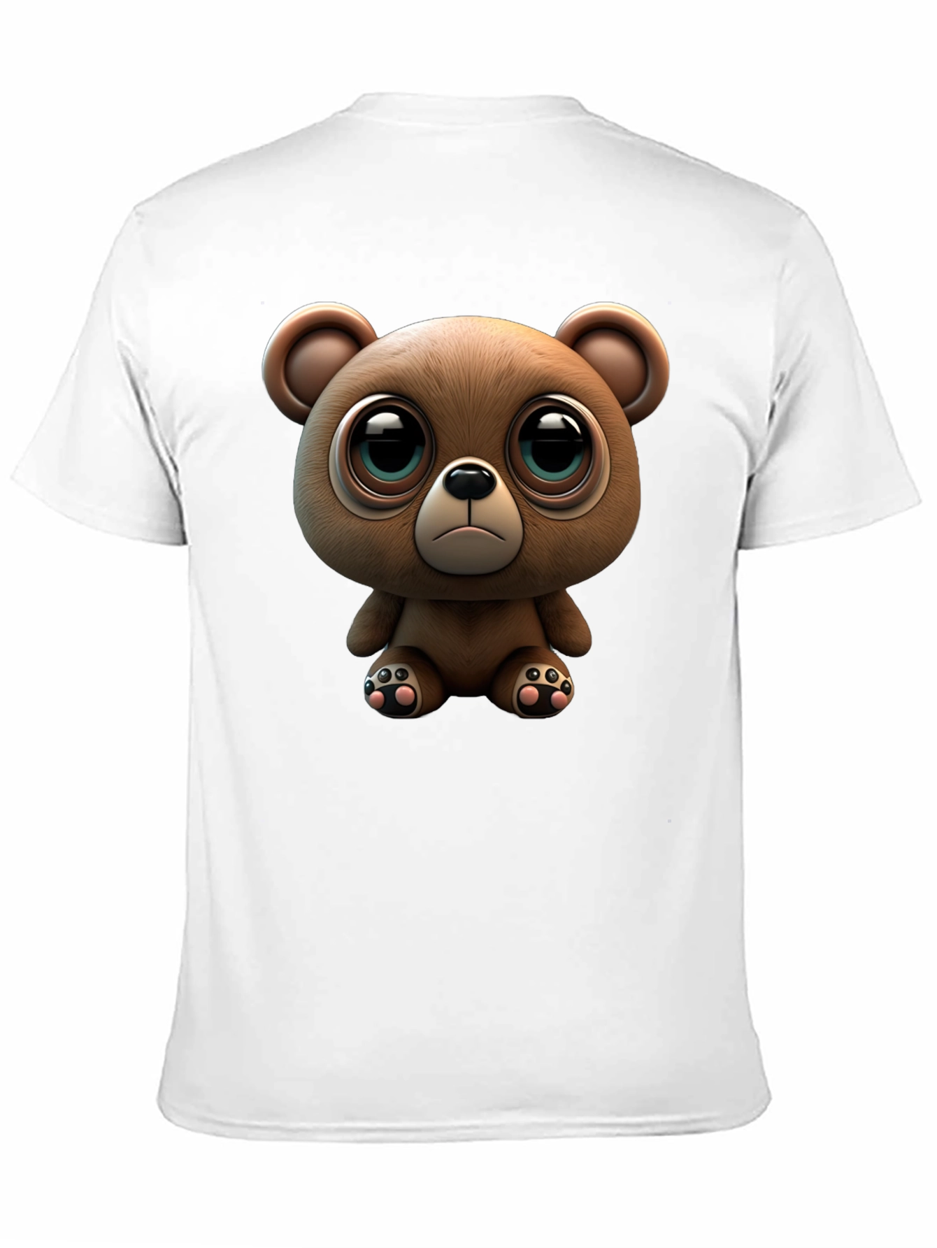 Cute Teddy Bear Graphic Black T-Shirt