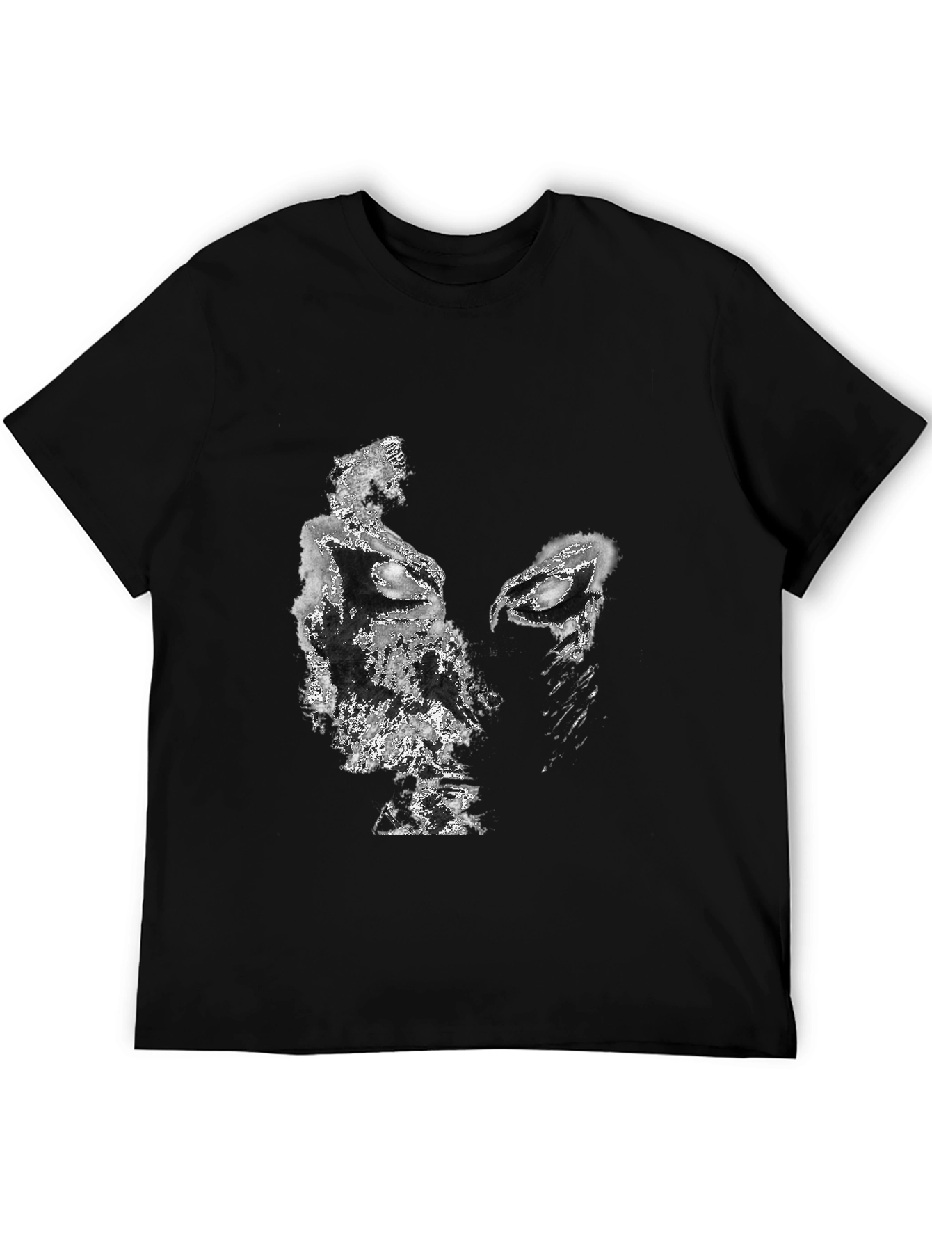 Abstract Face Graphic Black T-Shirt
