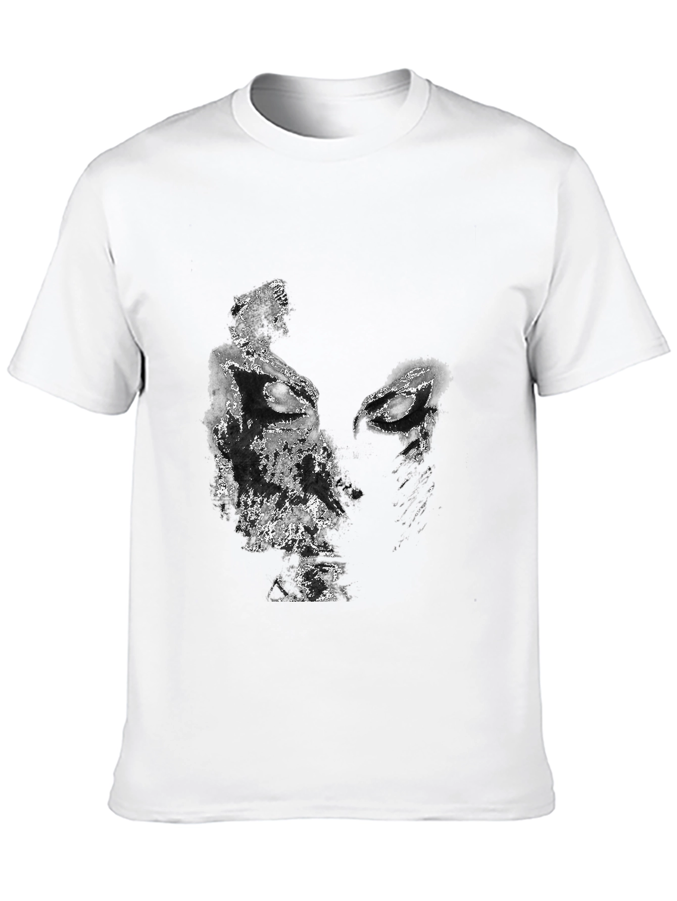 Abstract Face Graphic Black T-Shirt