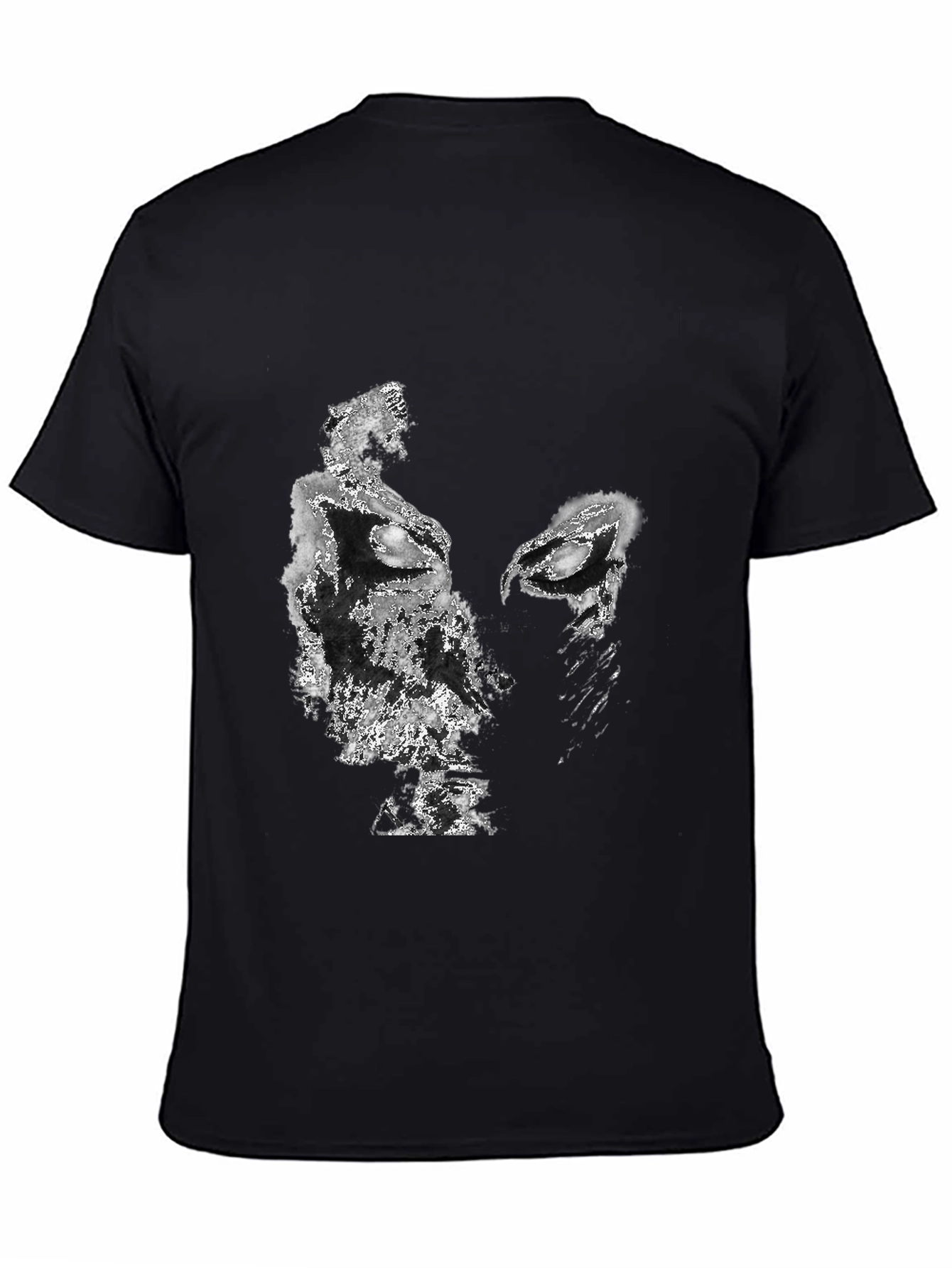 Abstract Face Graphic Black T-Shirt