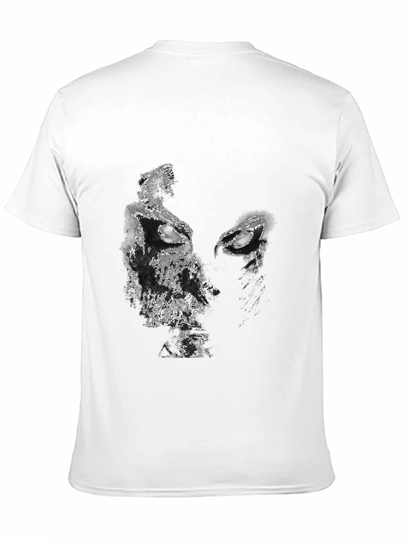 Abstract Face Graphic Black T-Shirt