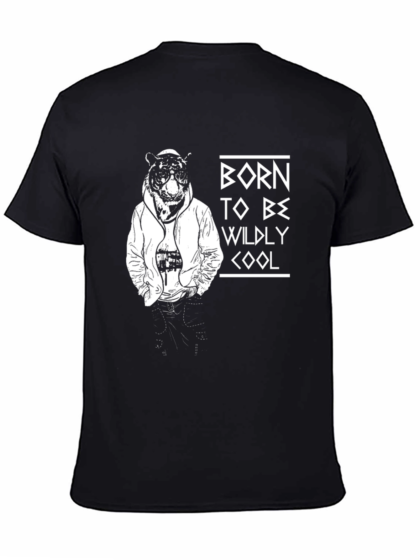 Cool Tiger Graphic Black T-Shirt