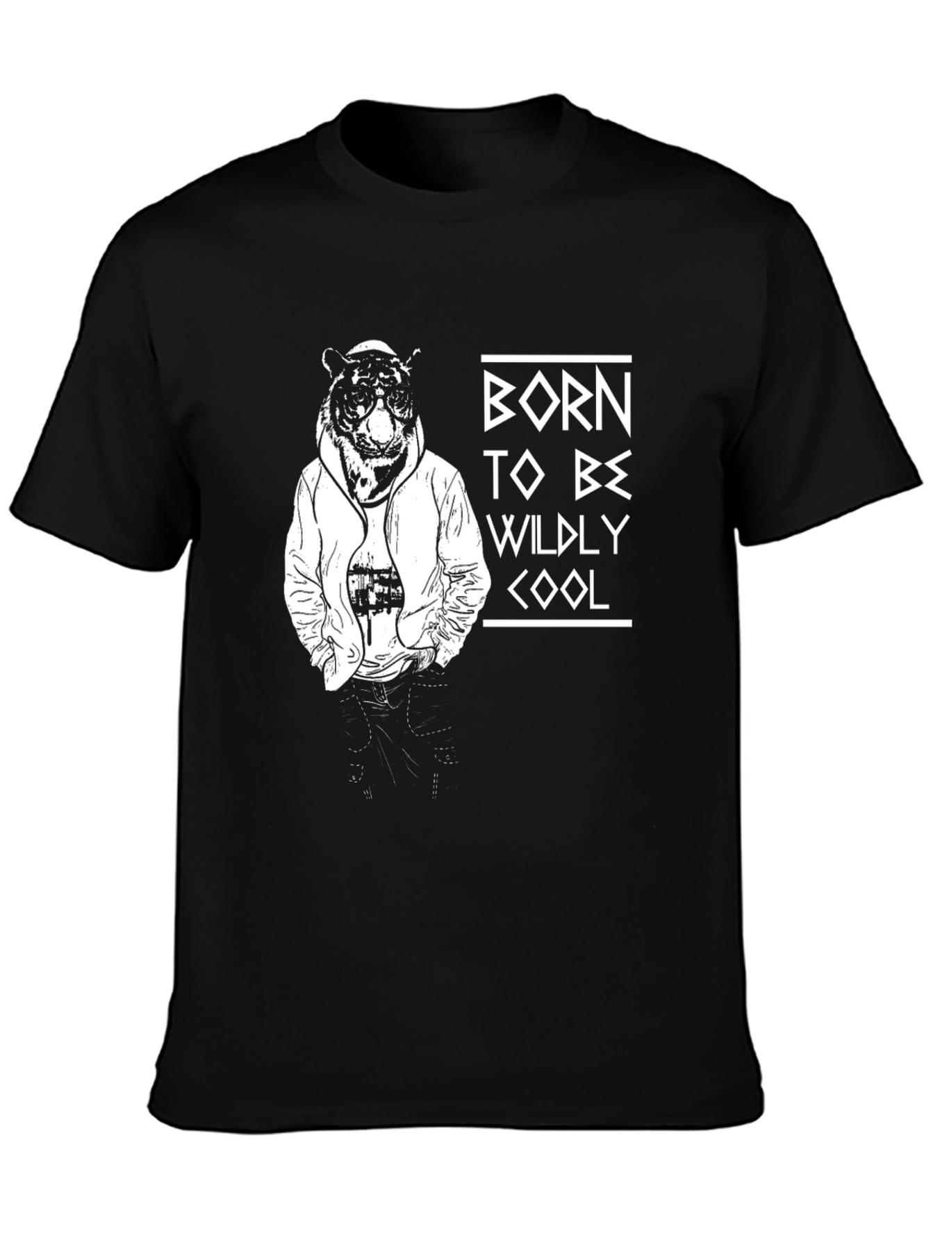 Cool Tiger Graphic Black T-Shirt