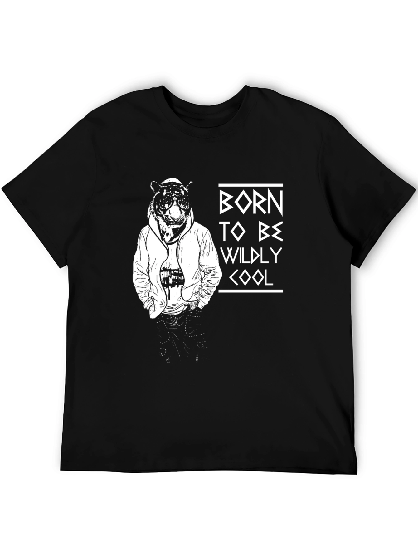 Cool Tiger Graphic Black T-Shirt