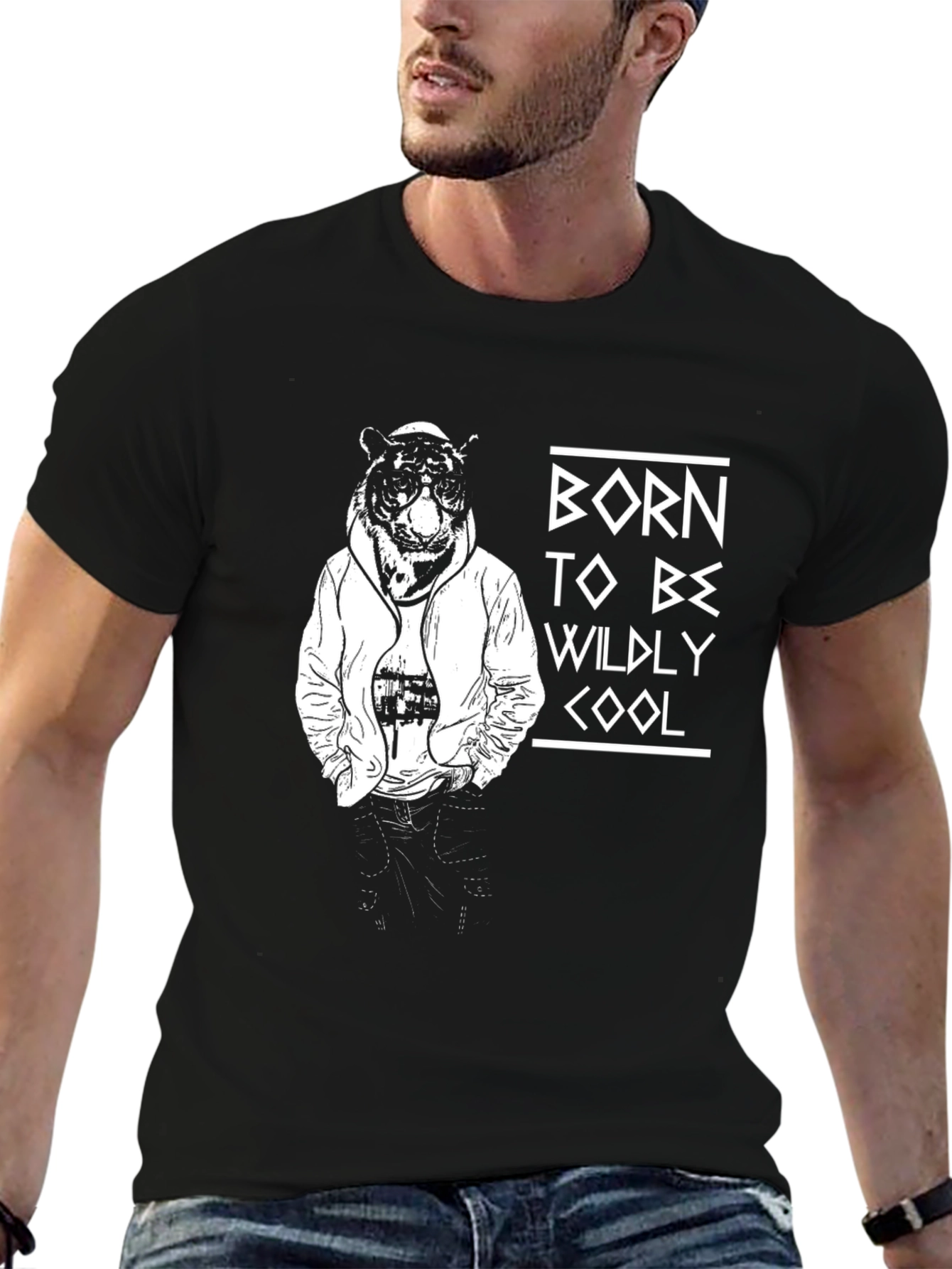 Cool Tiger Graphic Black T-Shirt