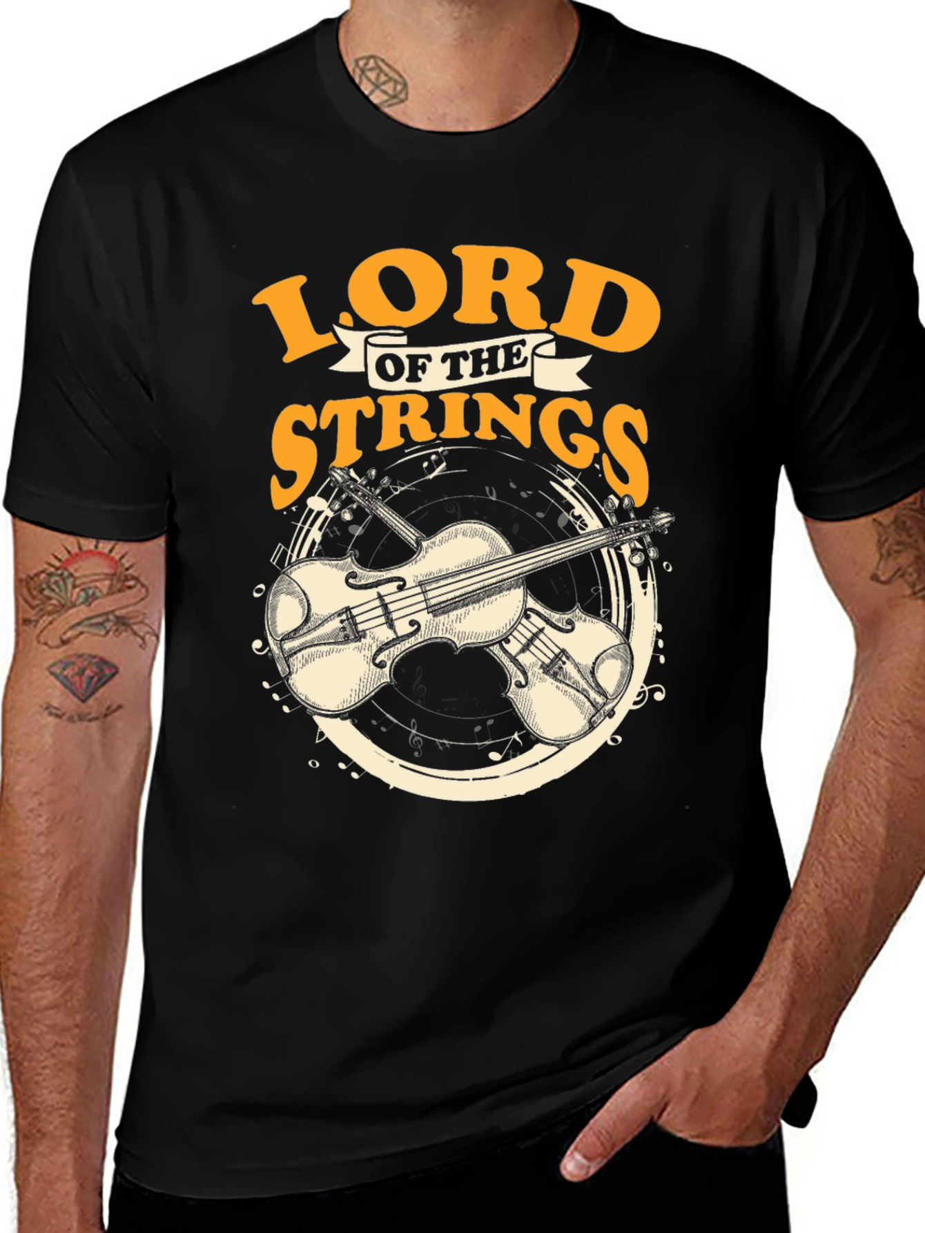 Lord of the Strings Black T-Shirt
