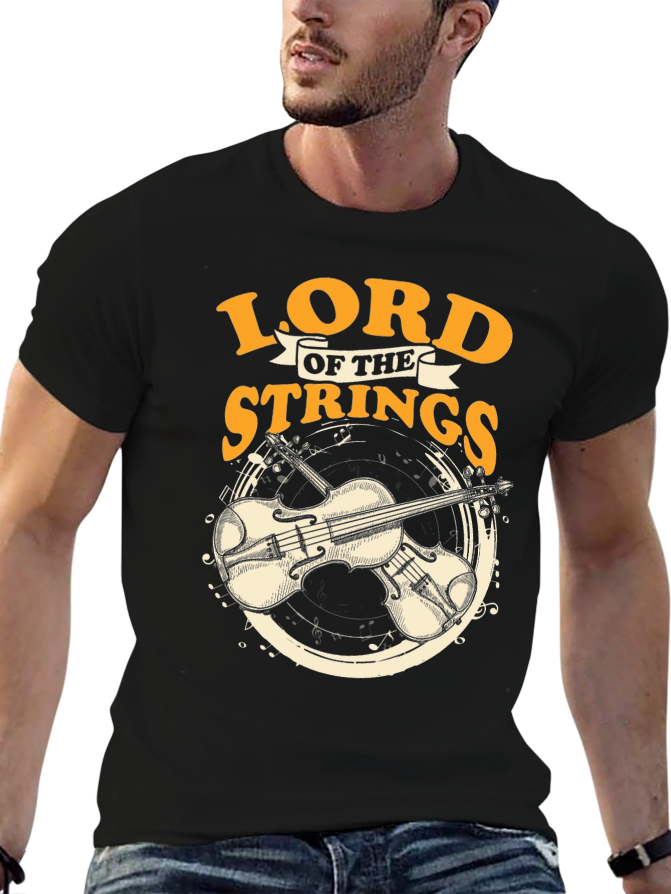 Lord of the Strings Black T-Shirt