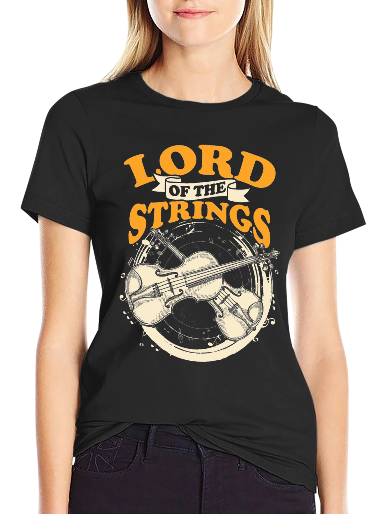 Lord of the Strings Black T-Shirt