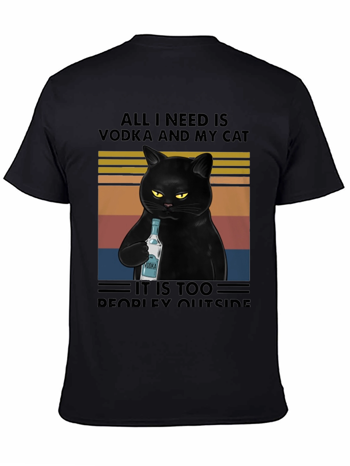 Vodka Cat Graphic Tee - Introvert Humor