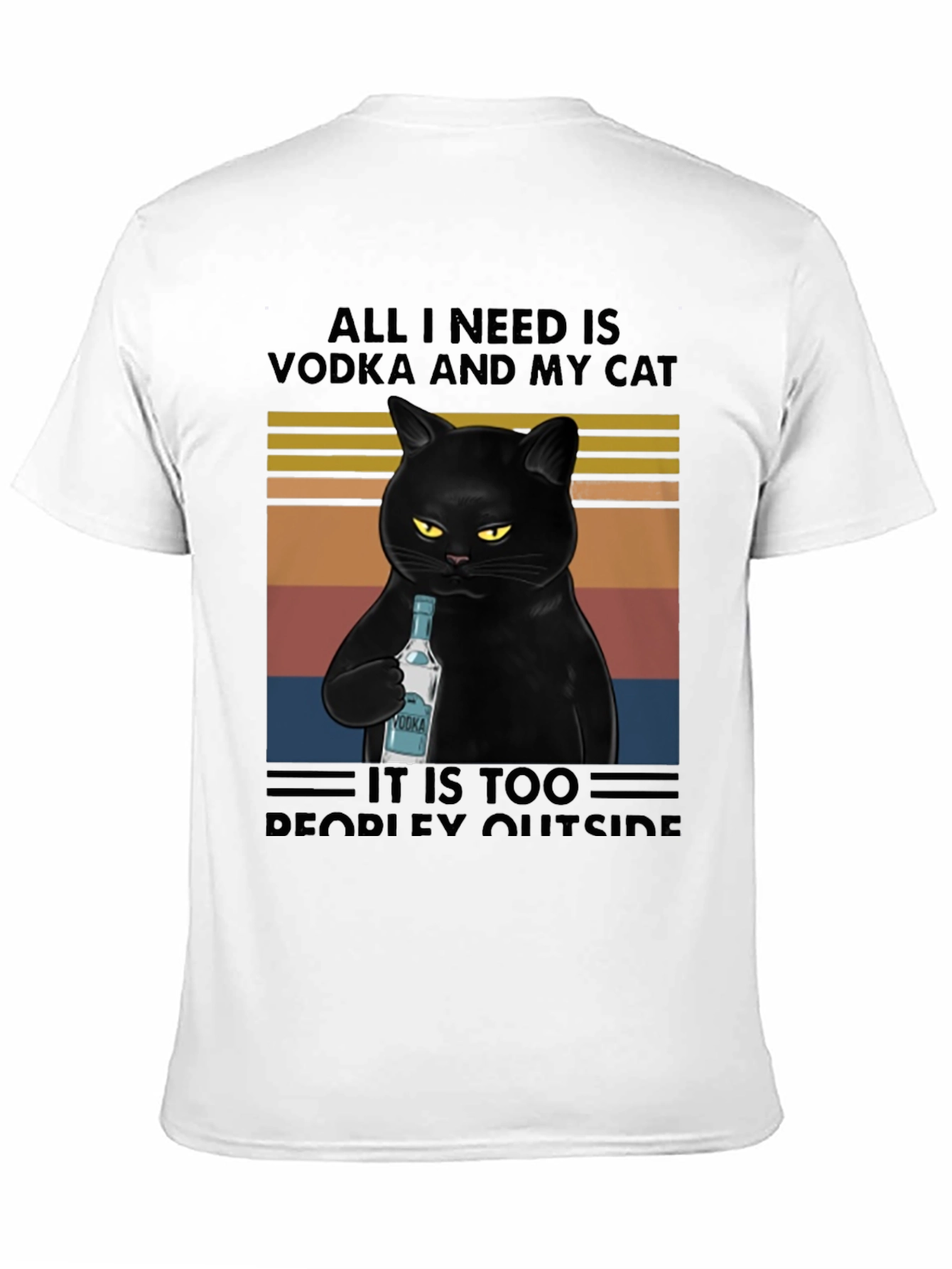 Vodka Cat Graphic Tee - Introvert Humor
