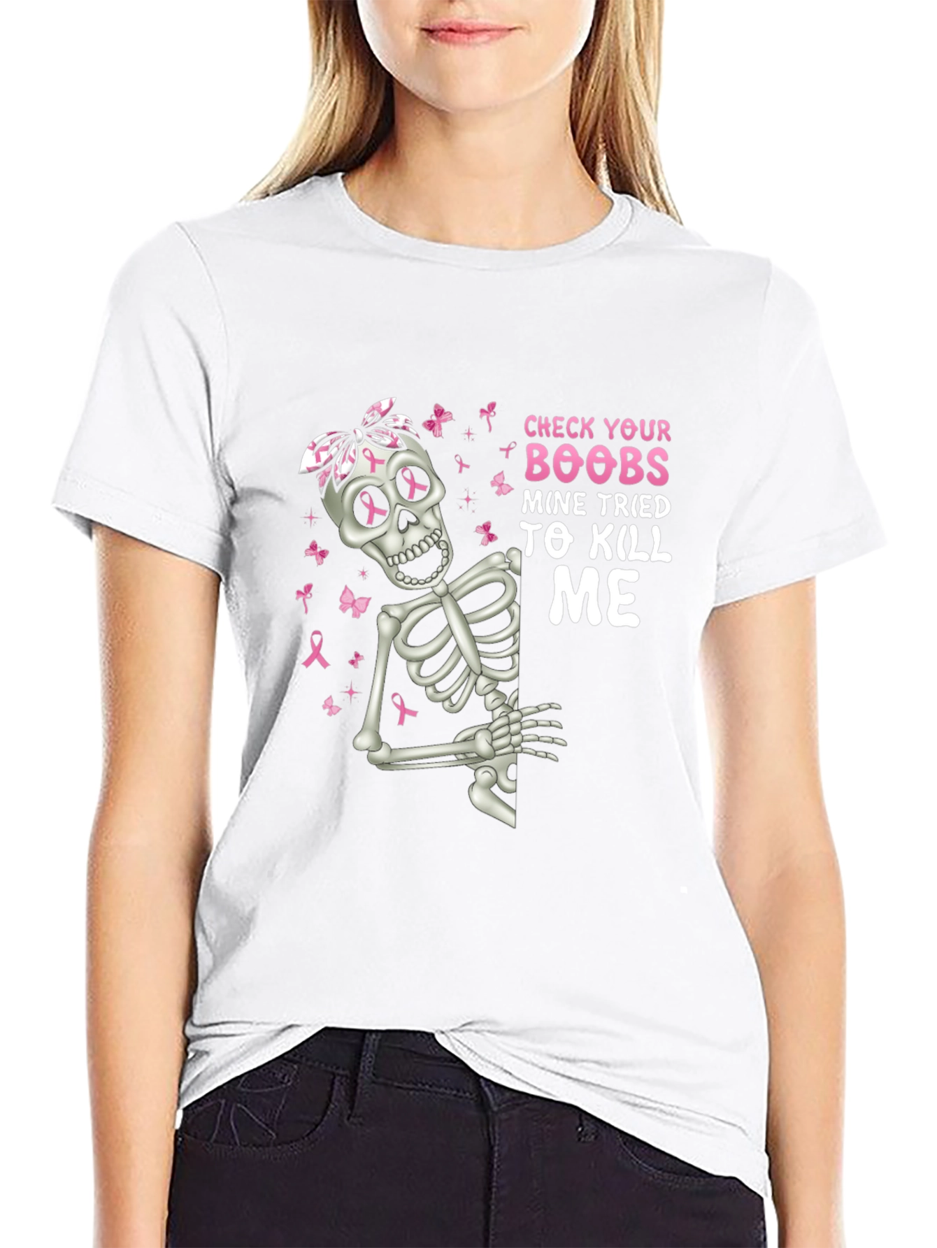 Check Your Boobs Skeleton T-Shirt