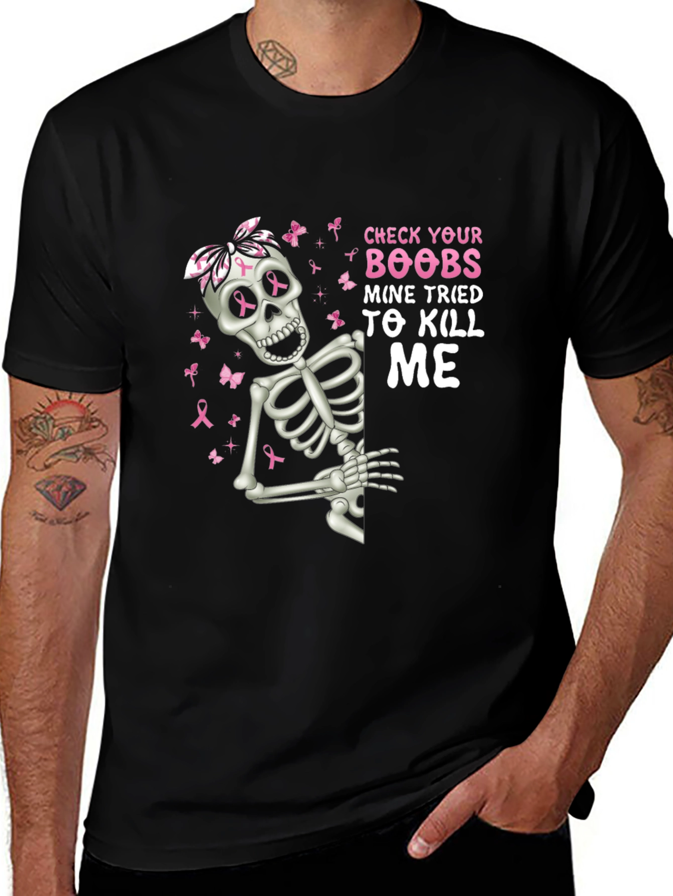 Check Your Boobs Skeleton T-Shirt