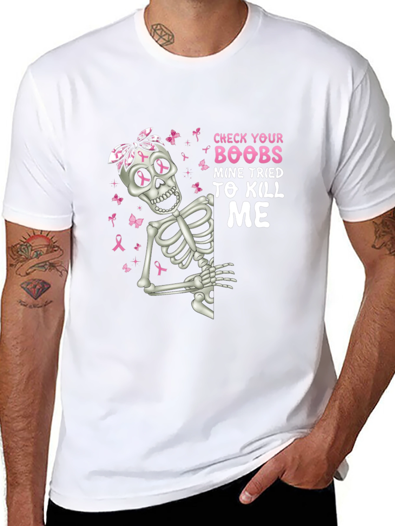 Check Your Boobs Skeleton T-Shirt