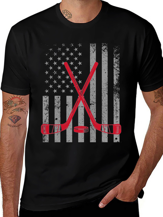 Hockey USA Flag Graphic T-Shirt