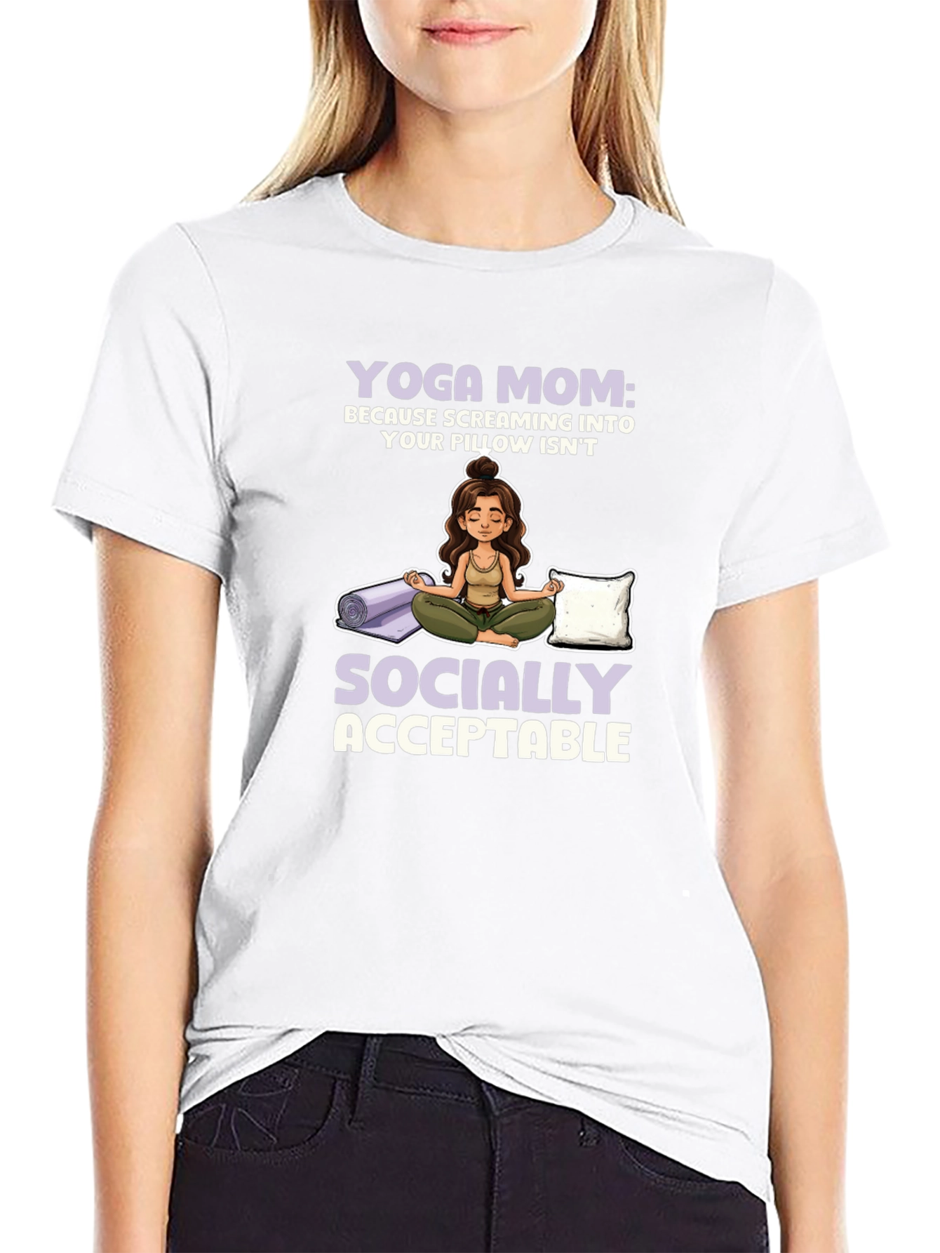 Yoga Mom Graphic T-Shirt - Socially Acceptable