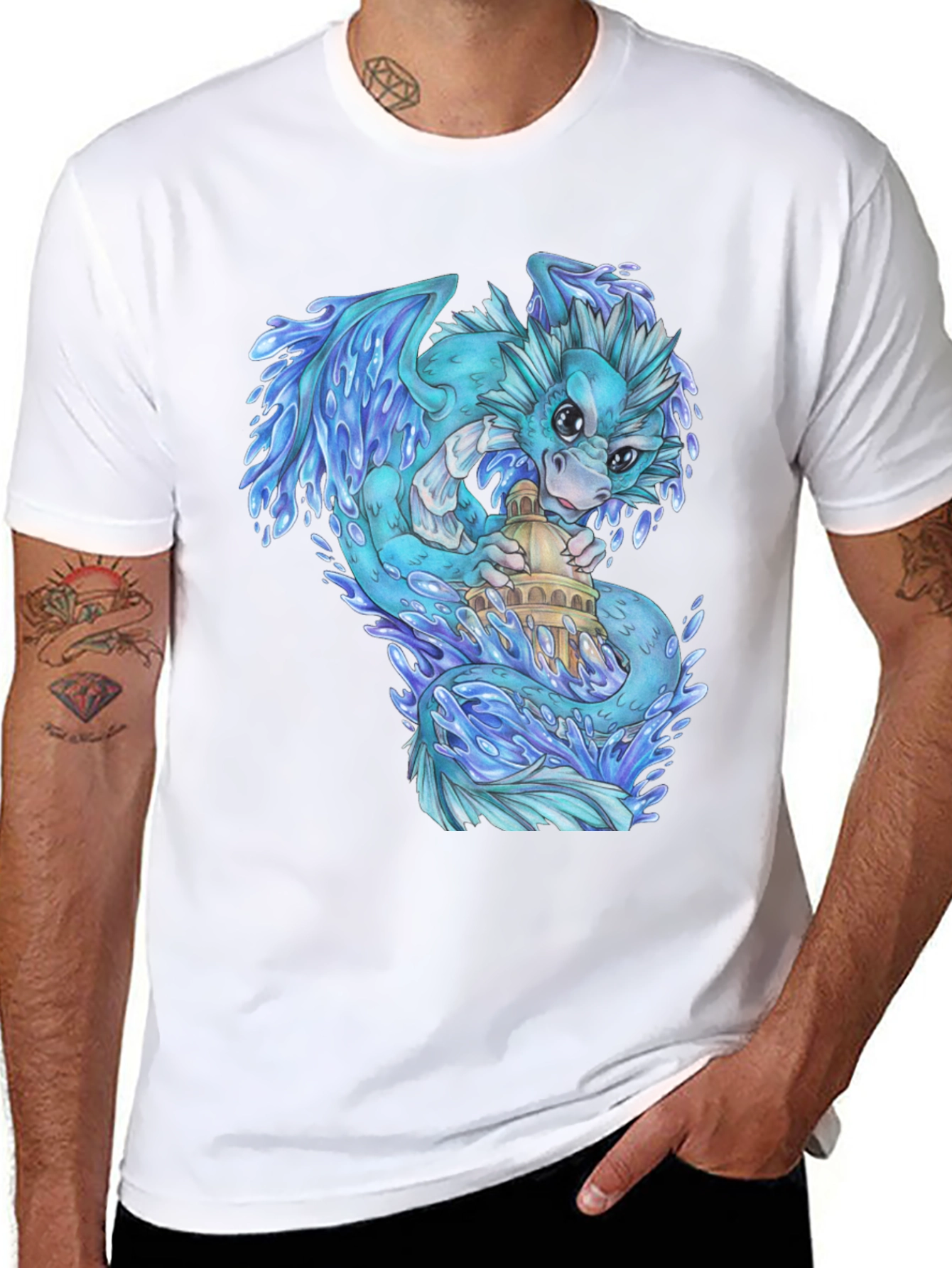 Water Dragon Graphic T-Shirt - Unique Design