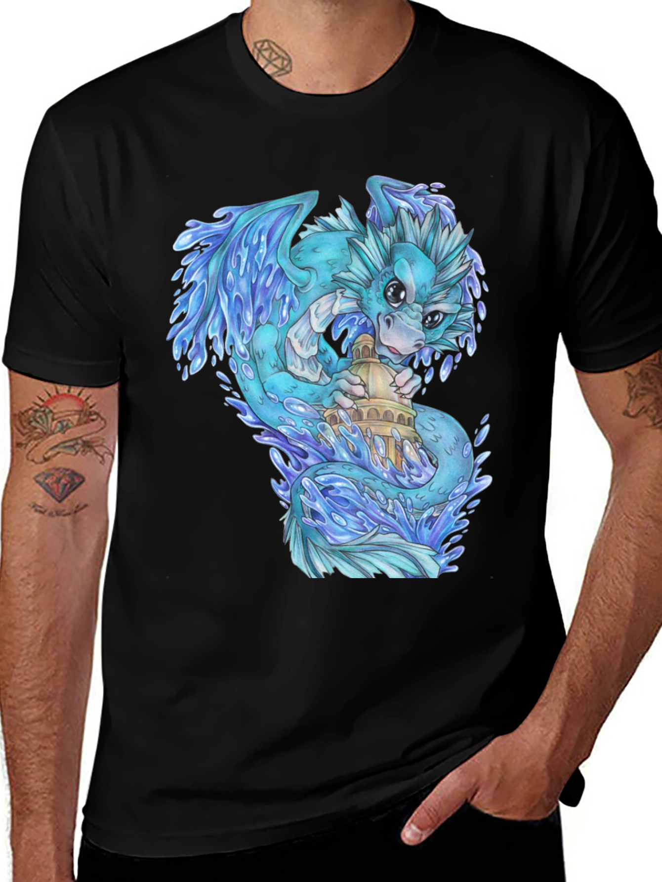 Water Dragon Graphic T-Shirt - Unique Design