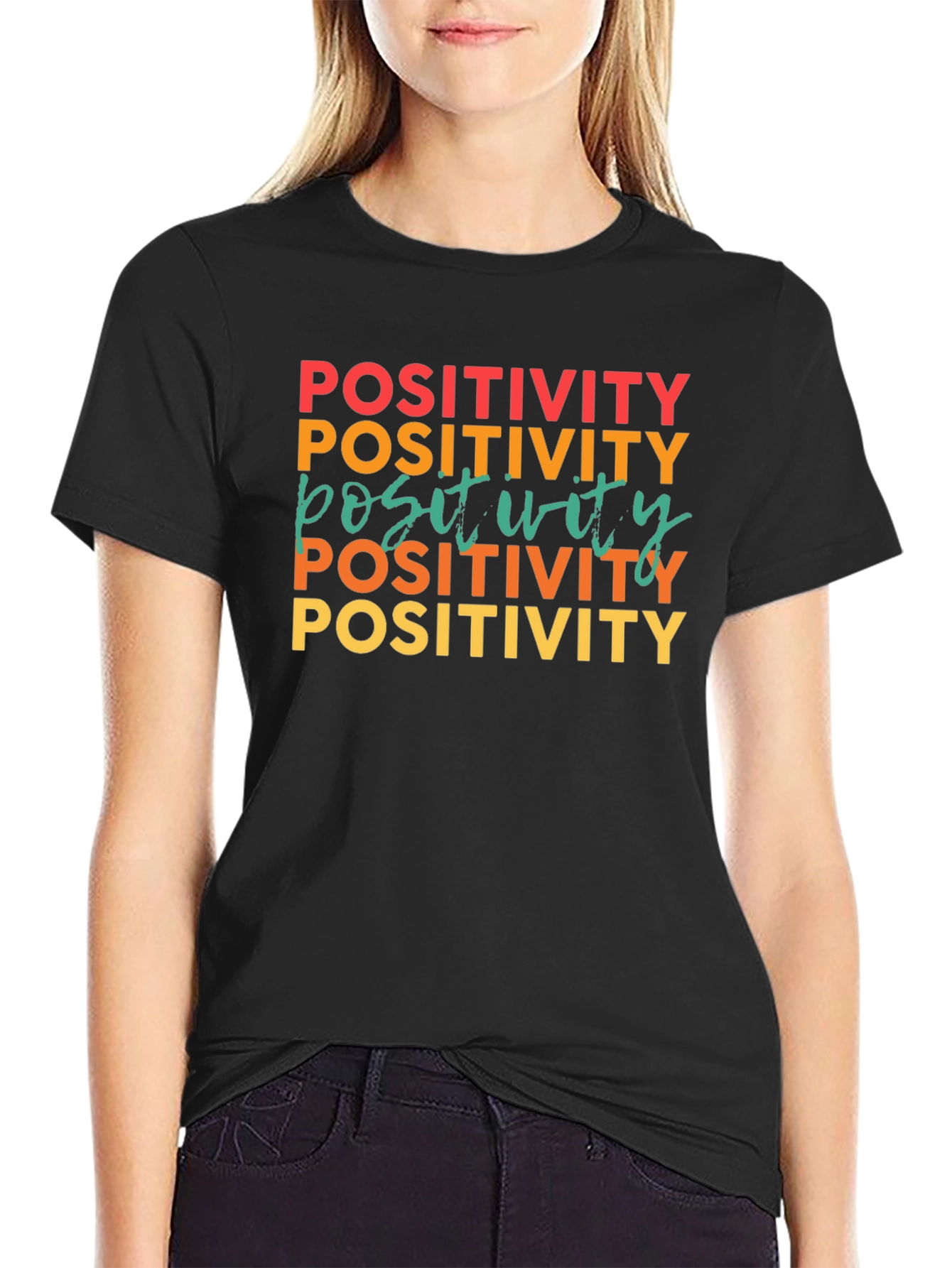 Positivity Graphic Tee - Retro Vibe Shirt