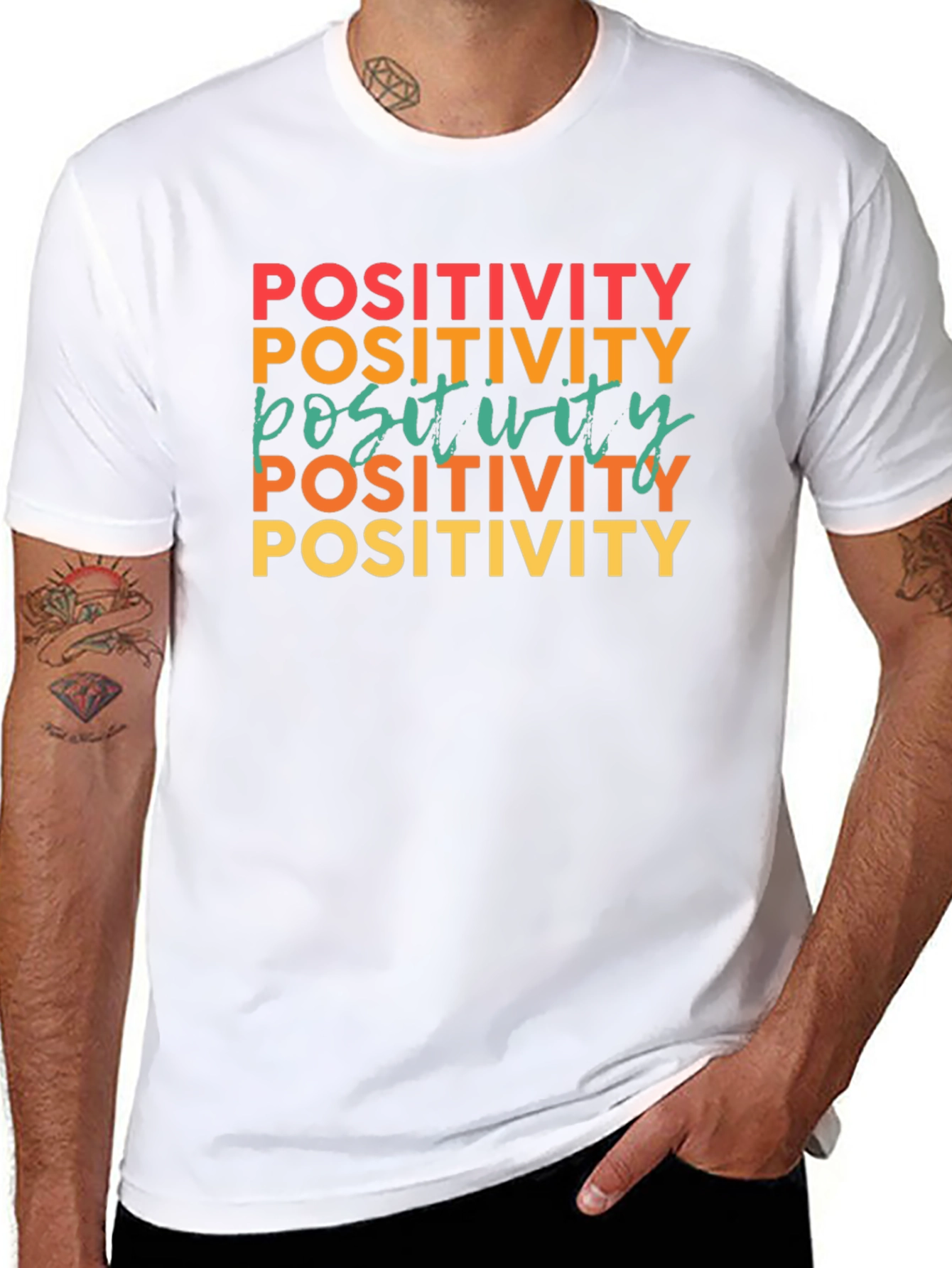 Positivity Graphic Tee - Retro Vibe Shirt