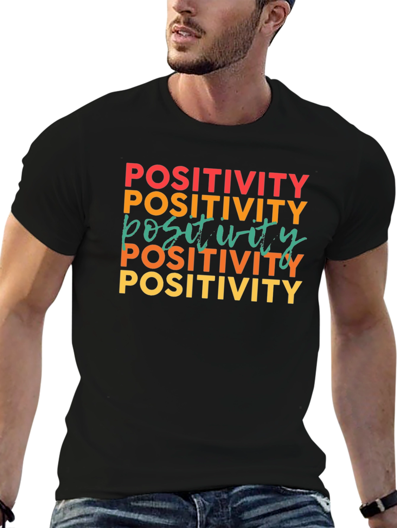 Positivity Graphic Tee - Retro Vibe Shirt
