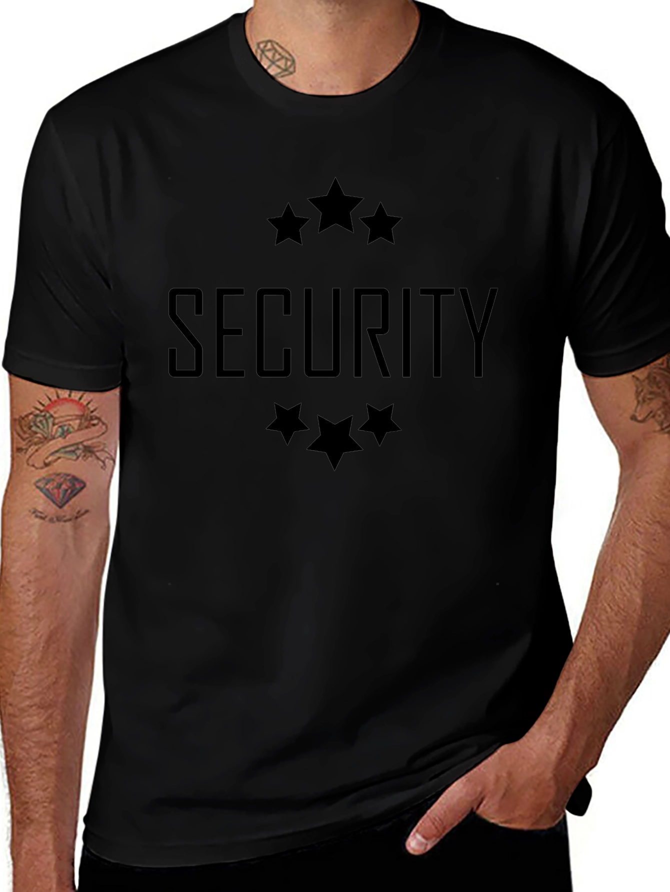 Security T-Shirt with Star Accents