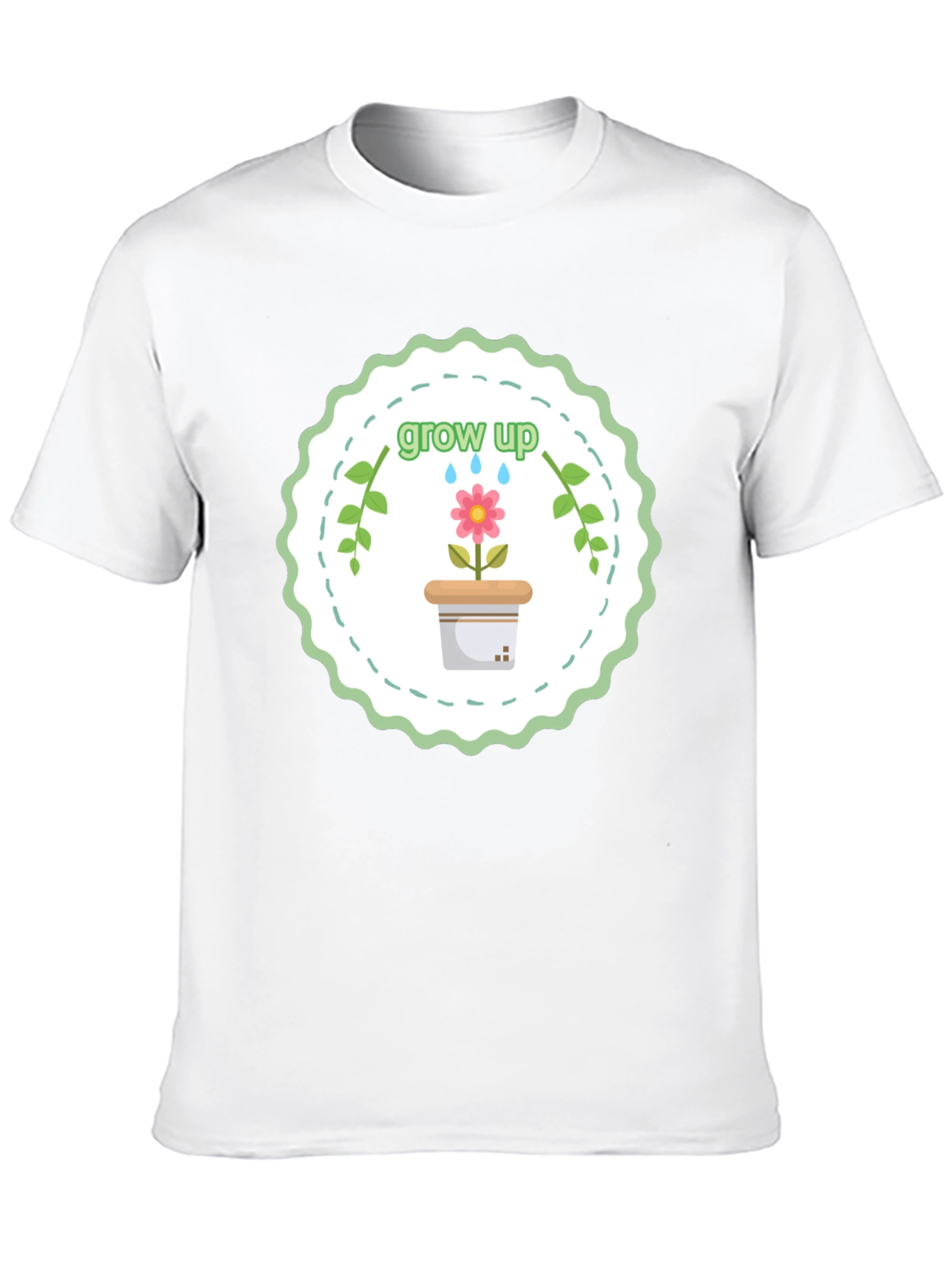 Grow Up T-Shirt - Floral Design Soft Cotton