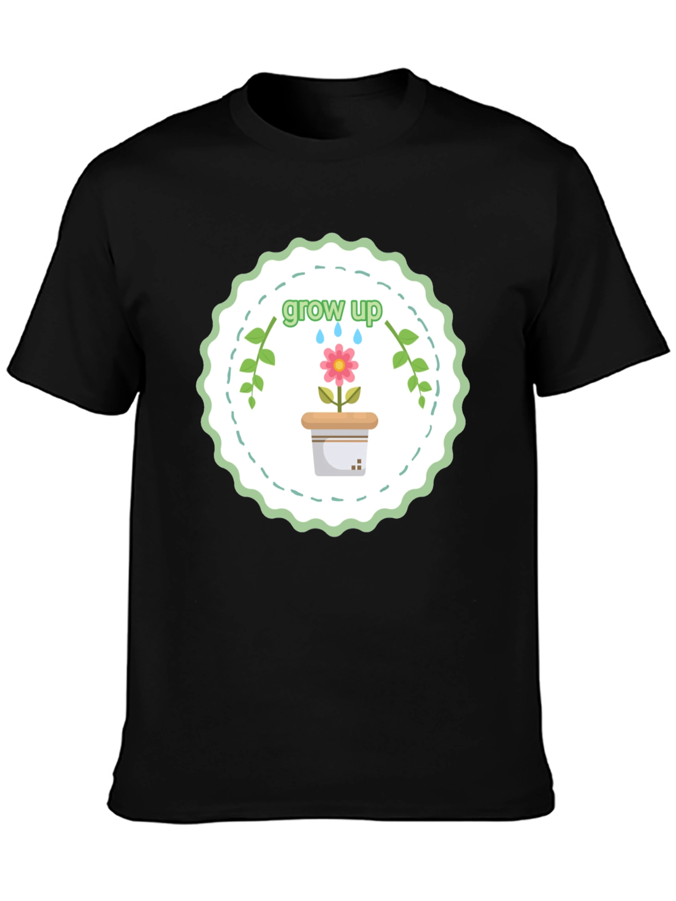 Grow Up T-Shirt - Floral Design Soft Cotton