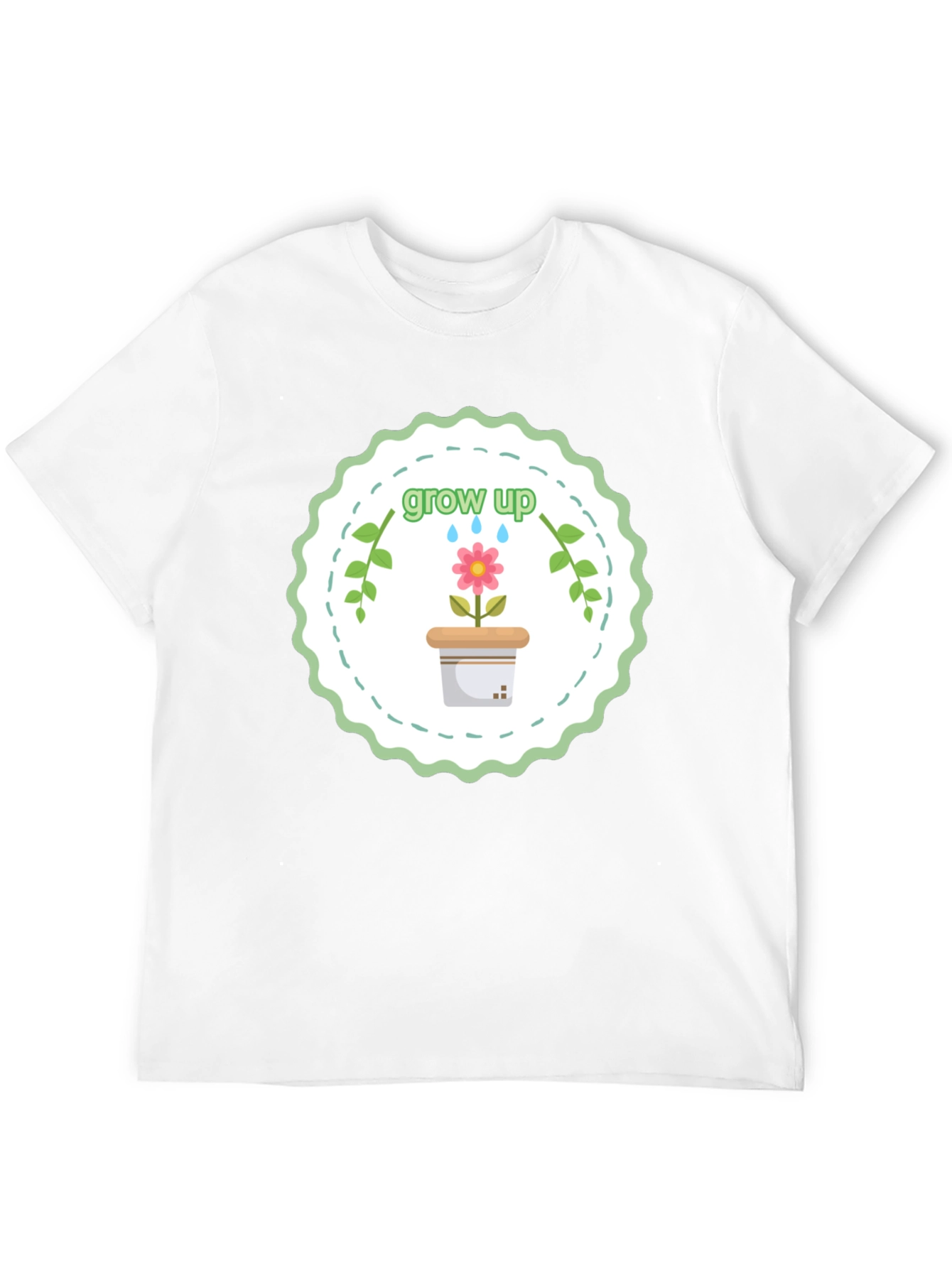 Grow Up T-Shirt - Floral Design Soft Cotton
