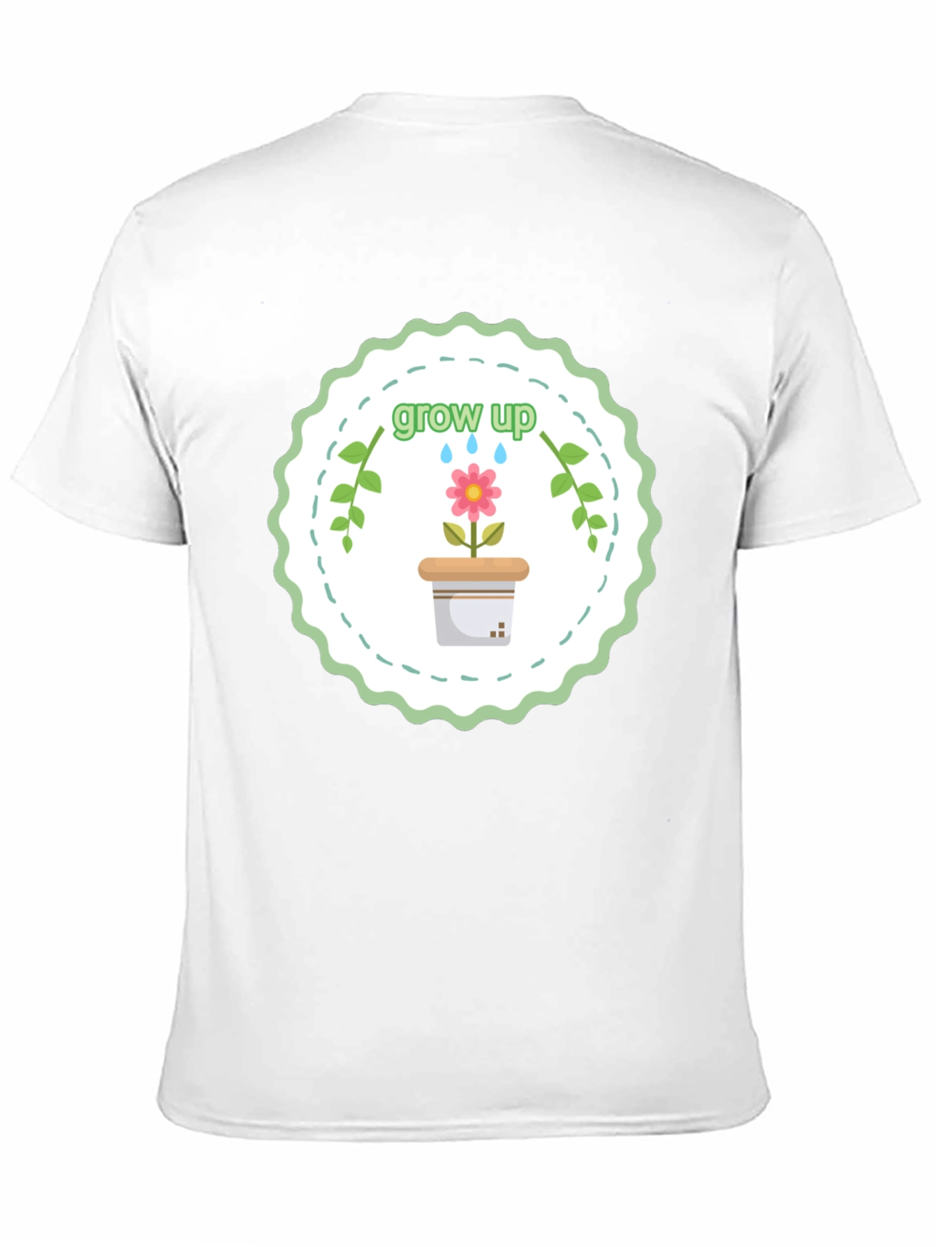 Grow Up T-Shirt - Floral Design Soft Cotton