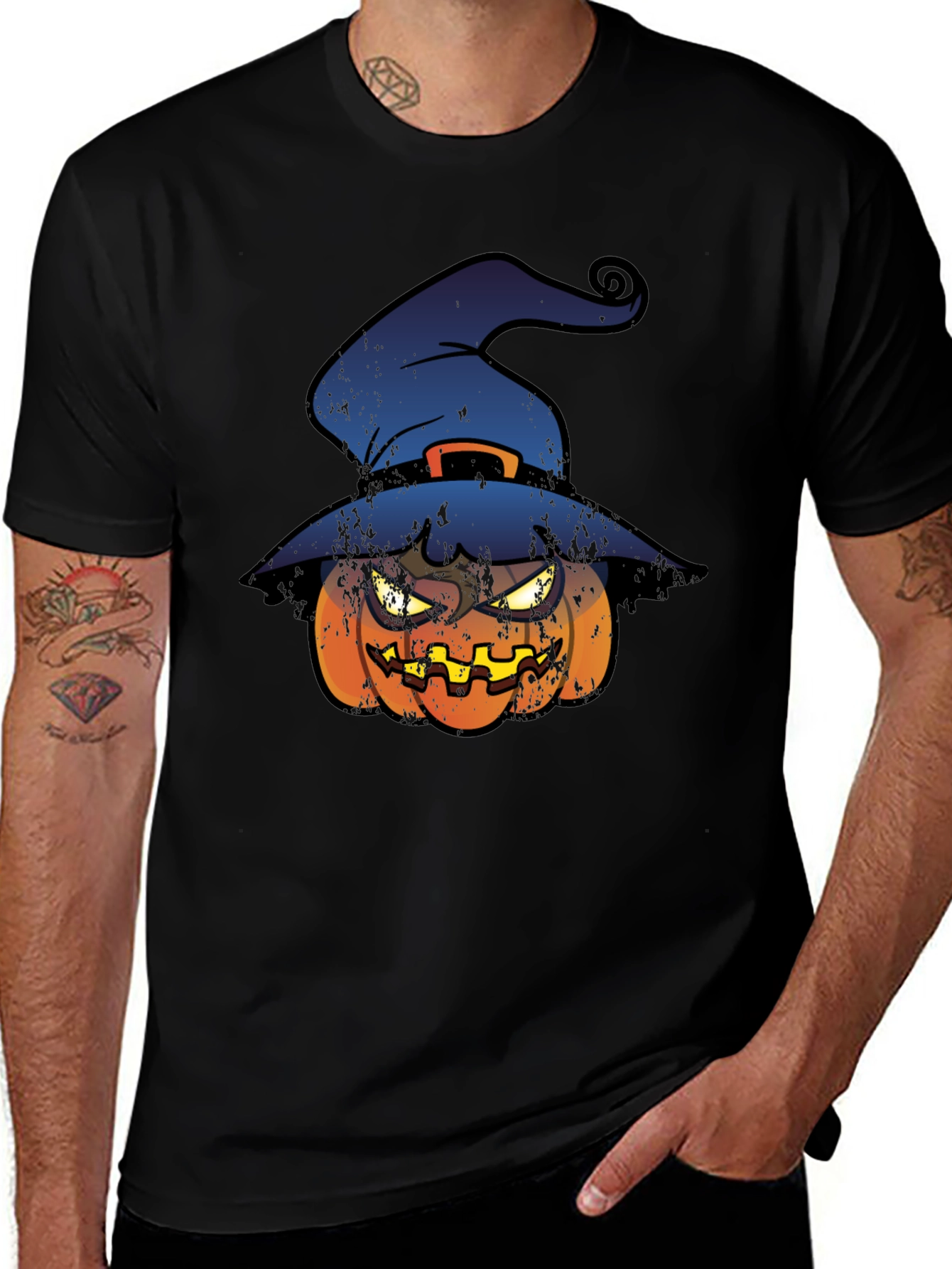 Halloween Pumpkin Witch Hat T-Shirt