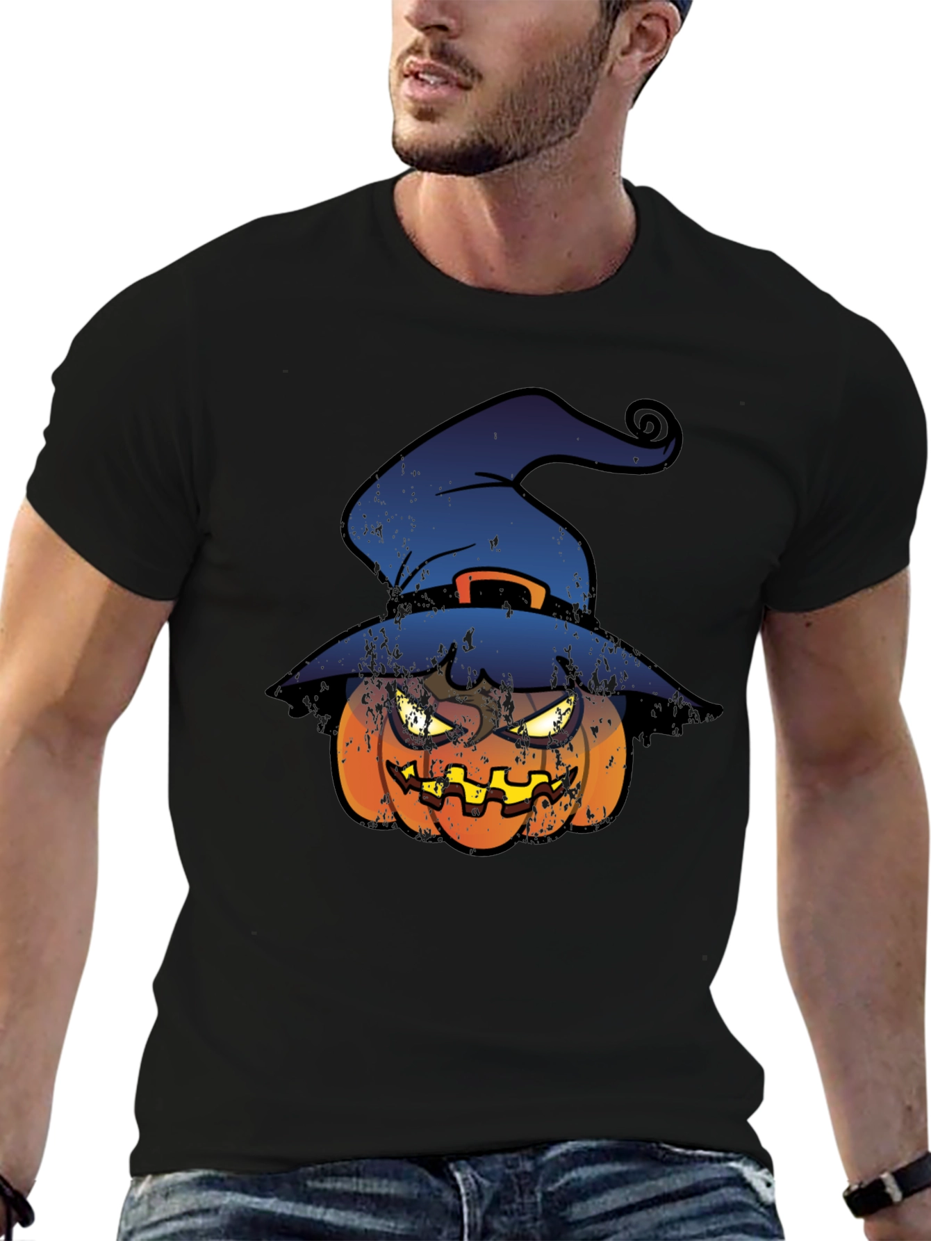 Halloween Pumpkin Witch Hat T-Shirt