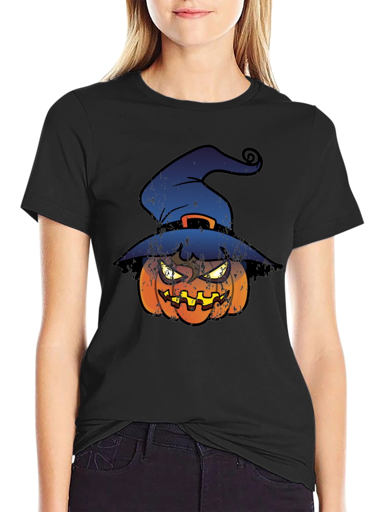 Halloween Pumpkin Witch Hat T-Shirt